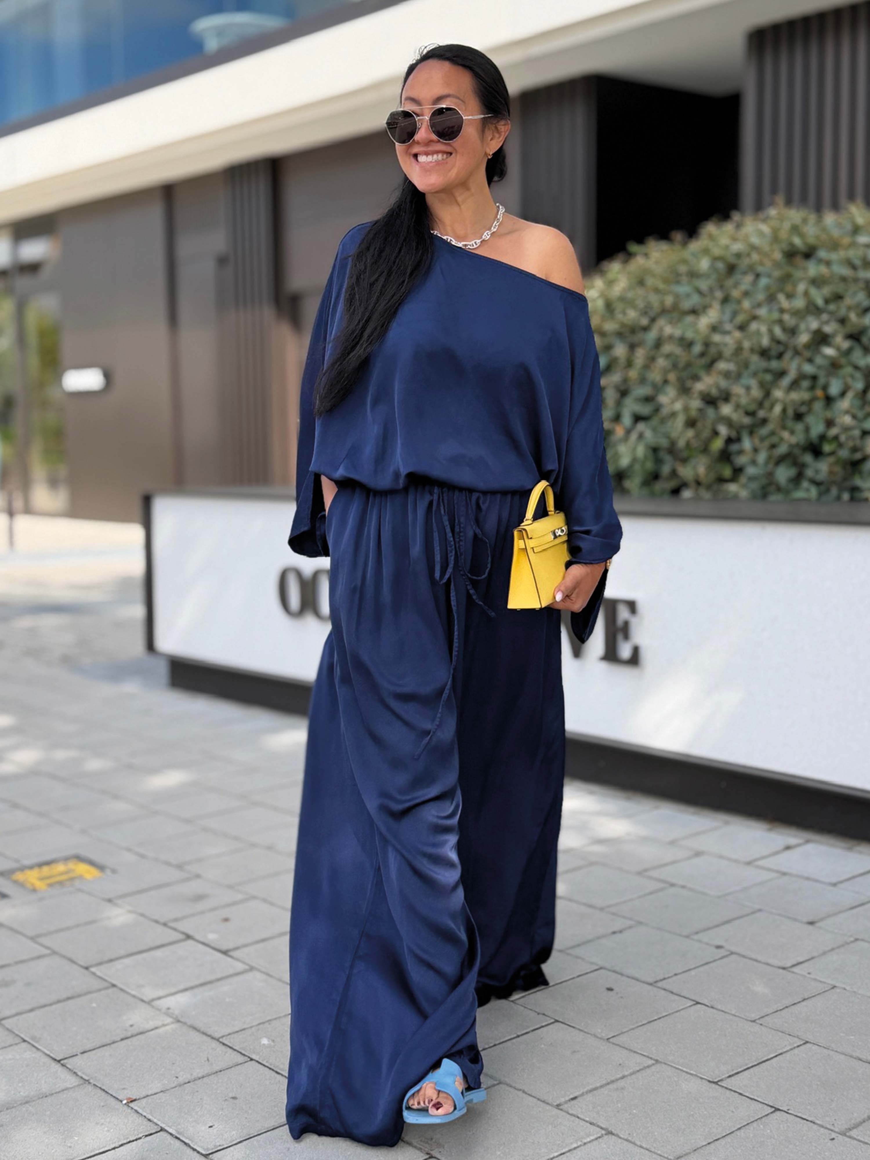 Viskose Palazzo Hose - ELEGANCE - Navy