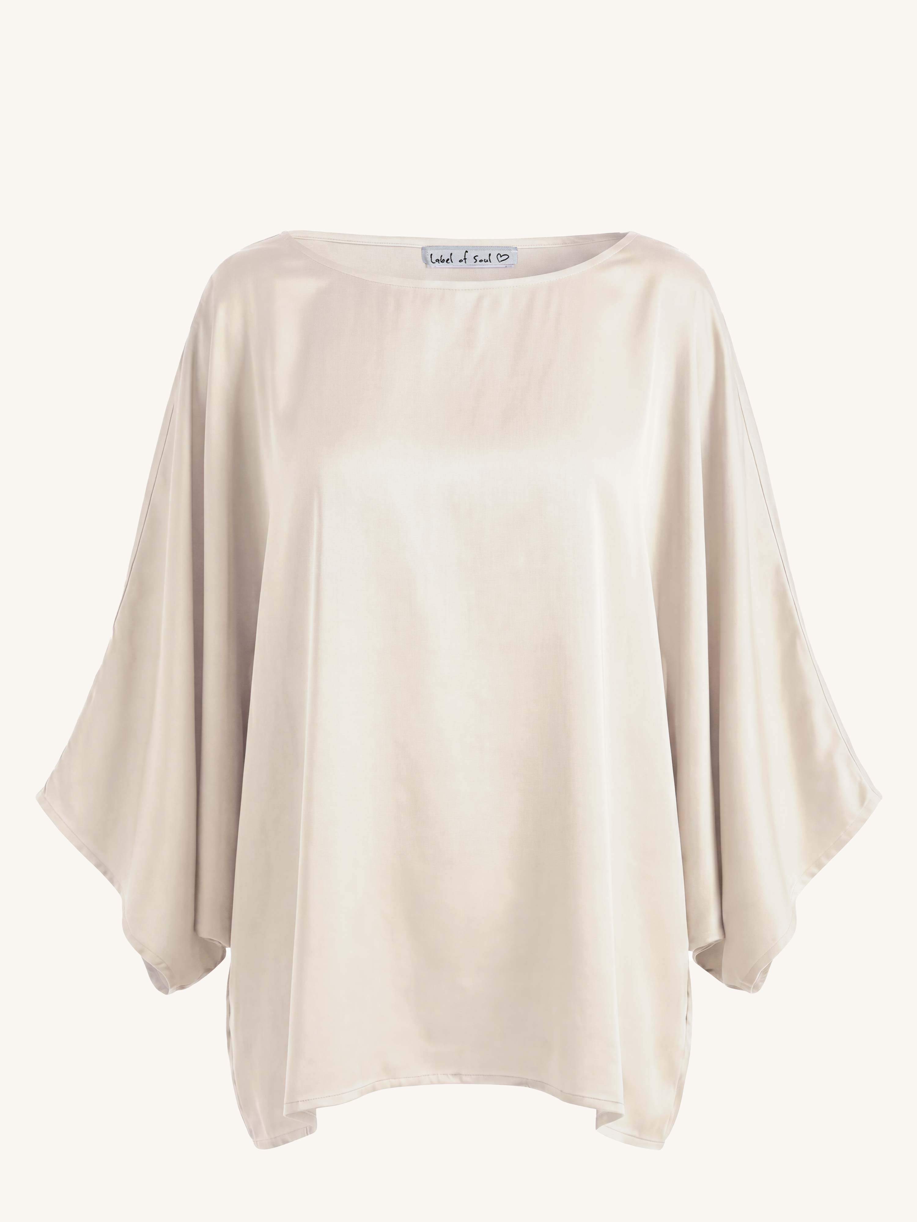 Oversize Viskose Poncho - ELEGANCE - Creme