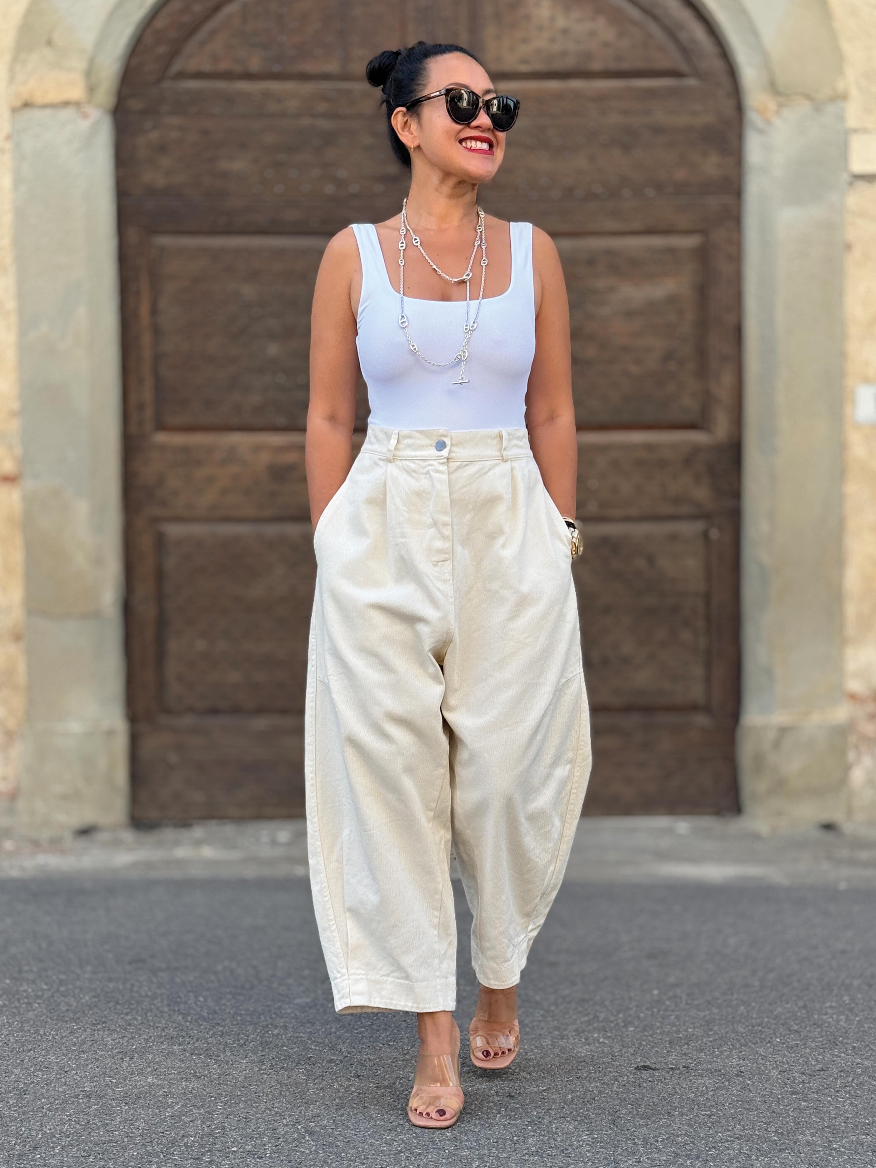 Balloon Jeans Hose - Vanille - S