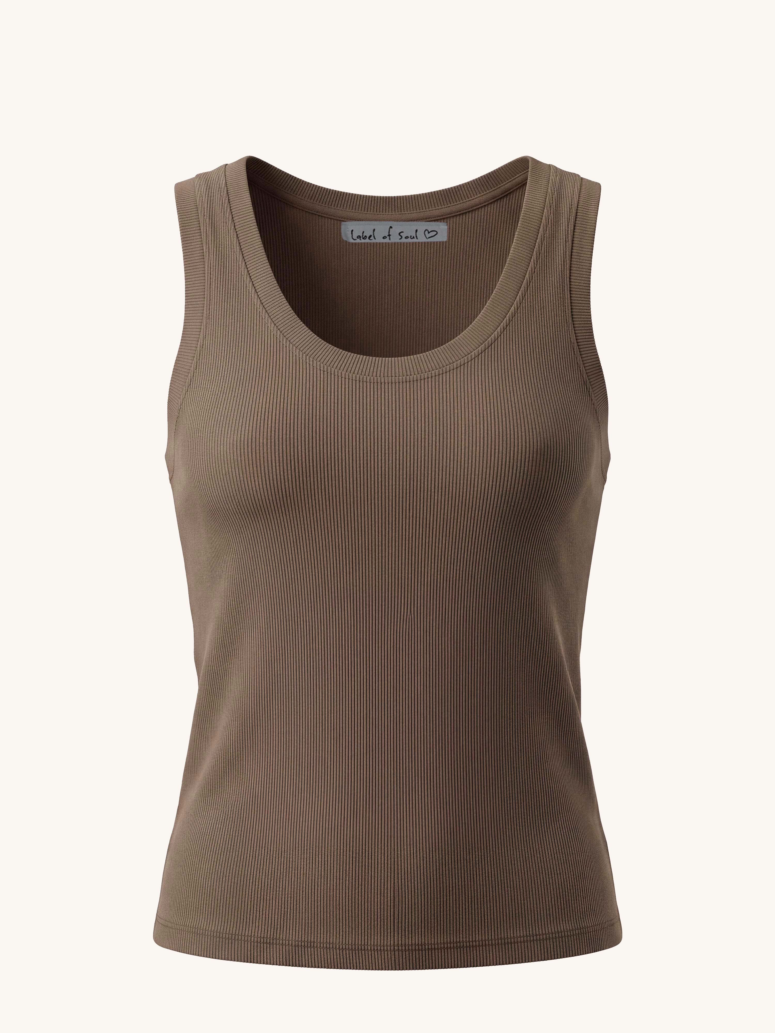 Basic Top mit weitem Ausschnitt - CURVY - Fango