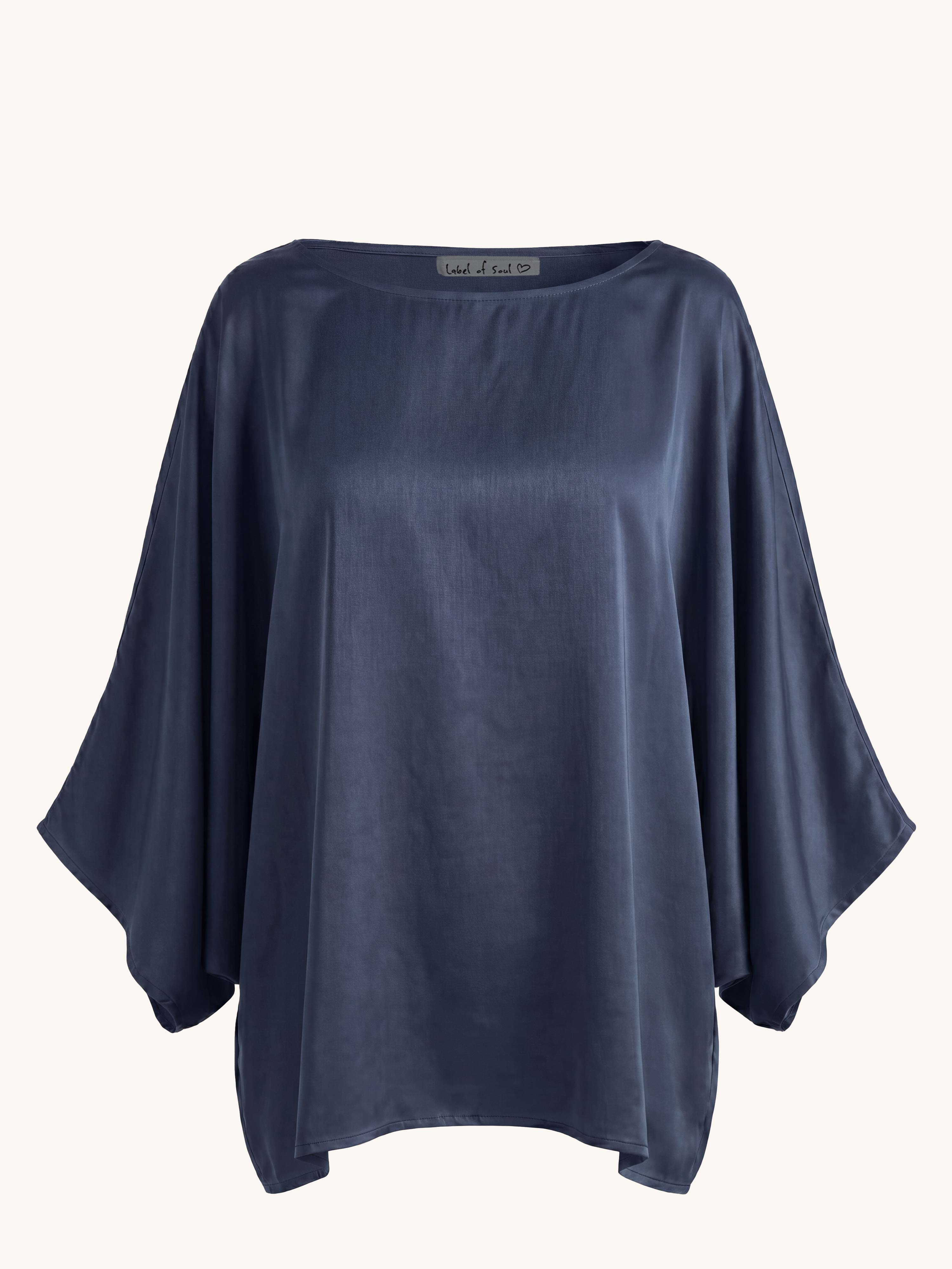 Oversize Viskose Poncho - ELEGANCE - Navy
