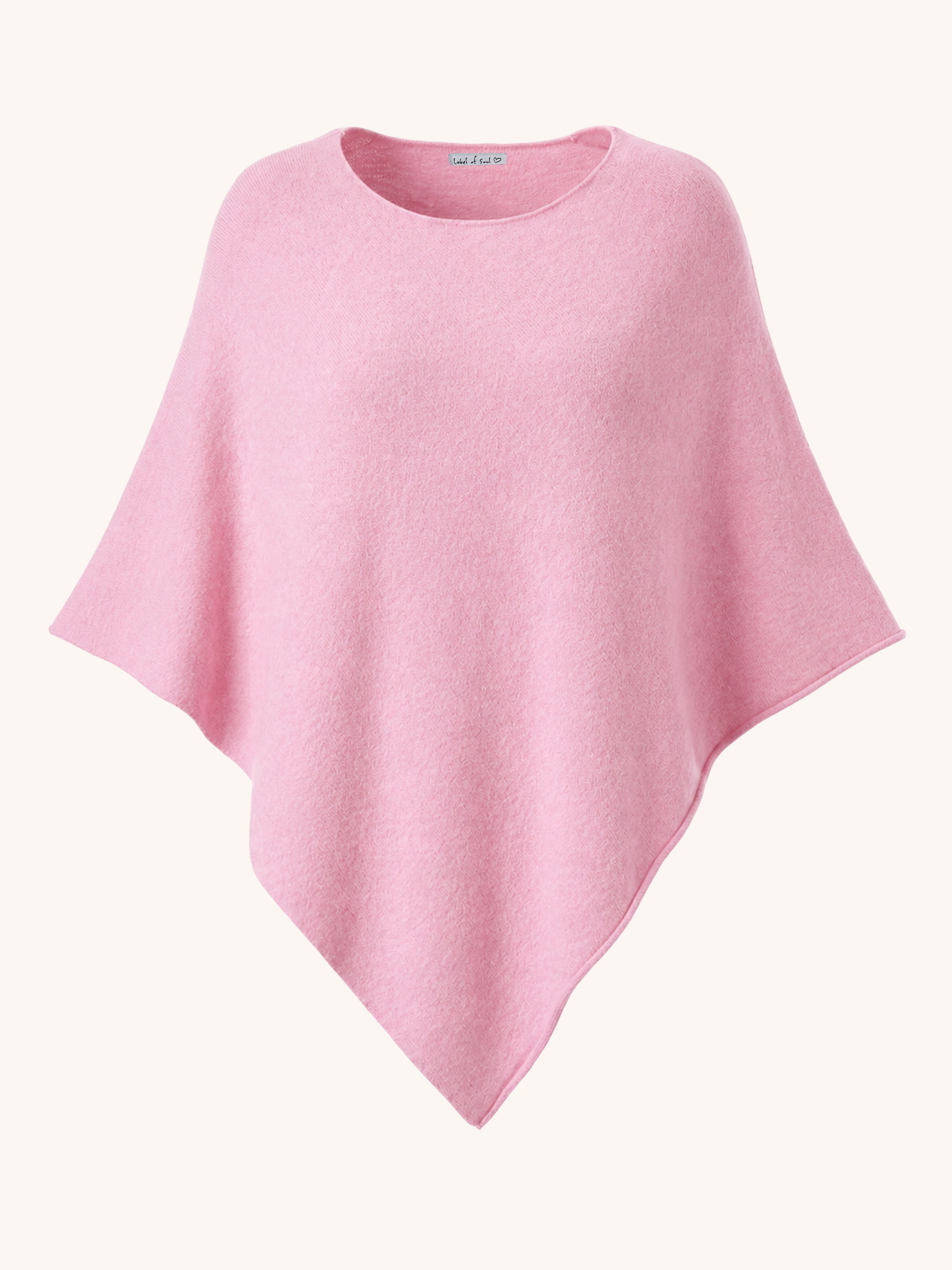 Oversize Viskose Strick Poncho Cape - Rosa