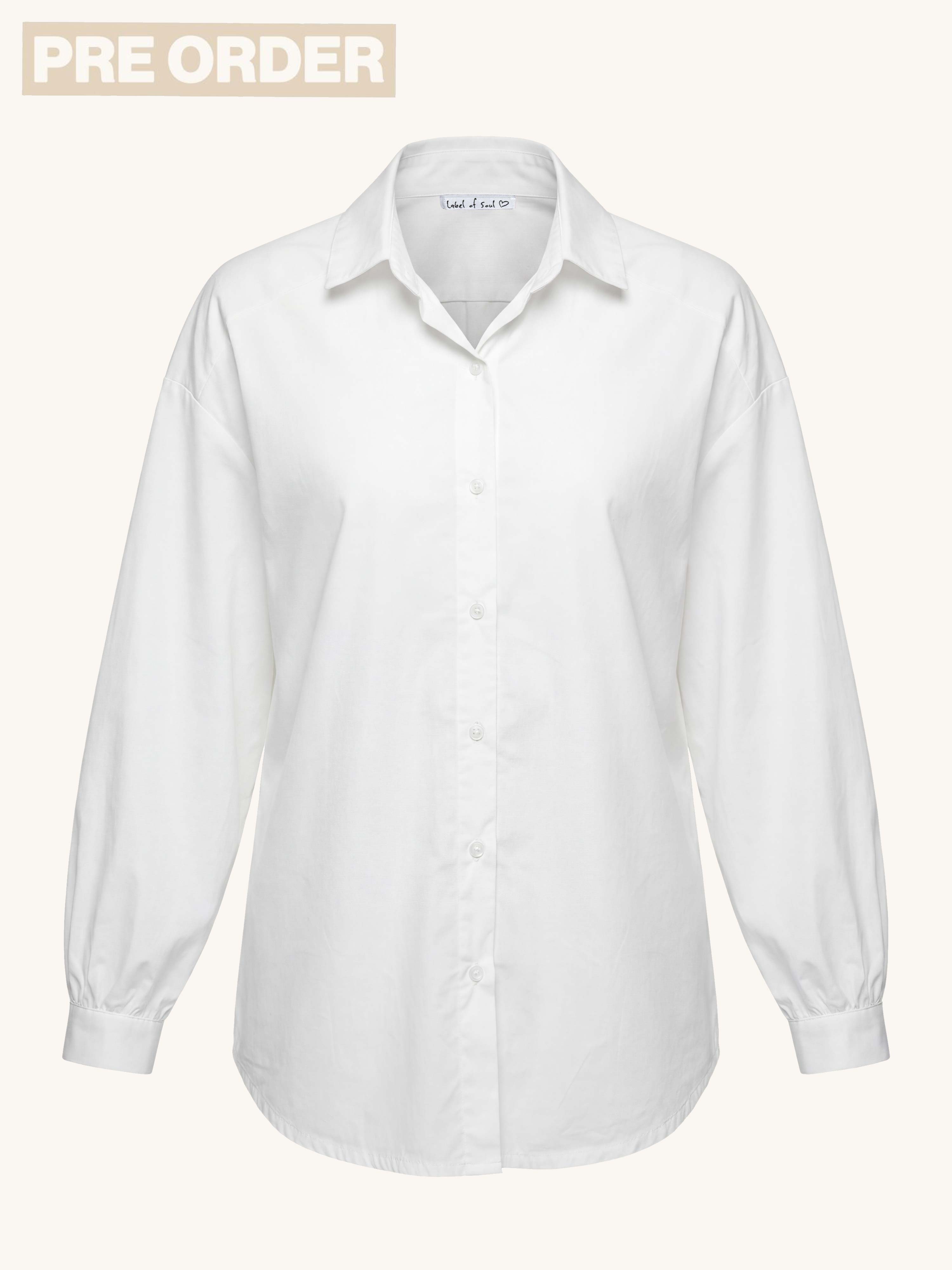 PRE-ORDER: Cotton Oversize Hemdbluse - Weiss