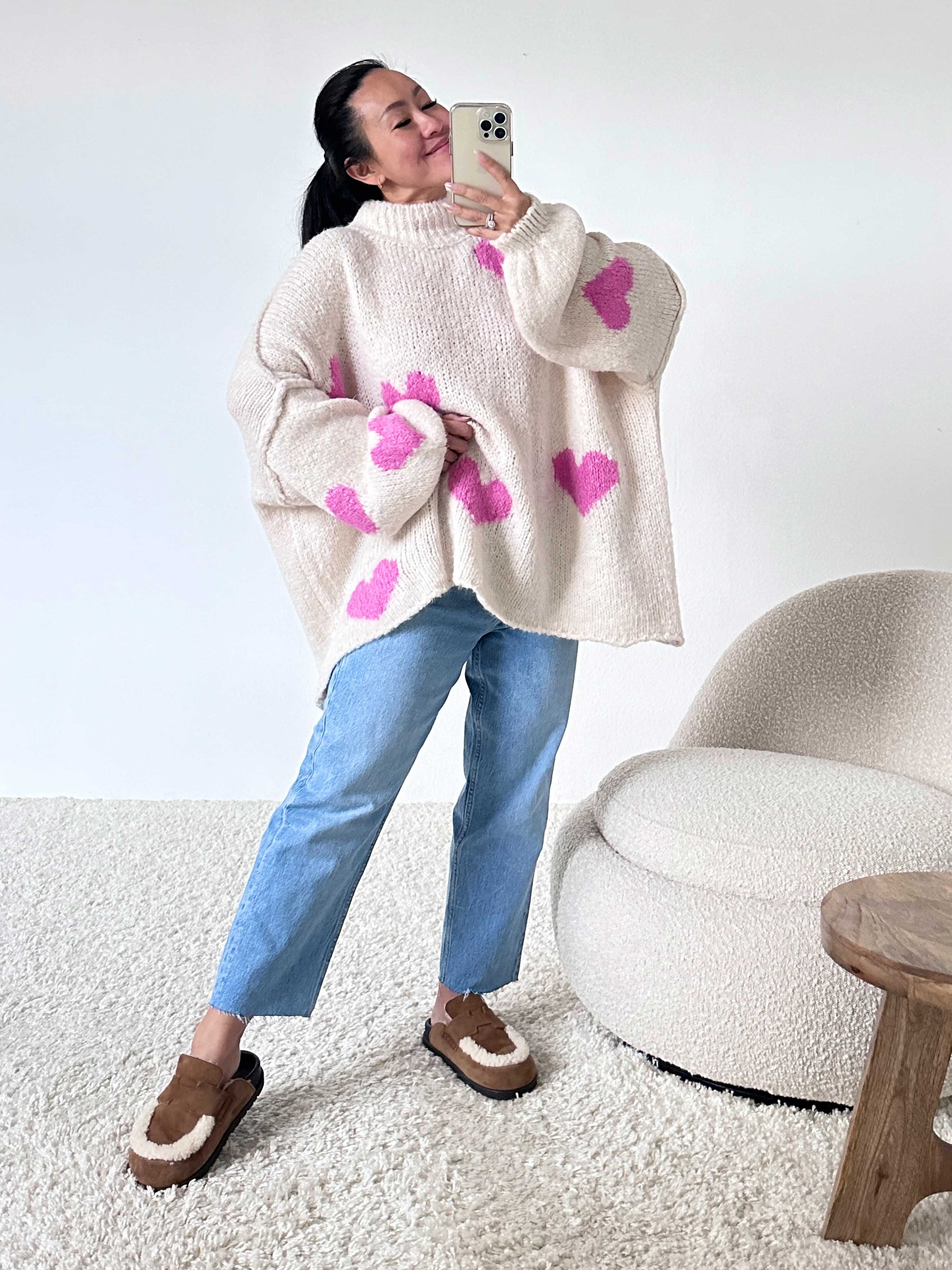 Oversize Strickpullover mit Stehkragen - FLAUSCHI - VALENTINE Bubblegum Oversize Strickpullover mit Stehkragen - FLAUSCHI - VALENTINE Bubblegum