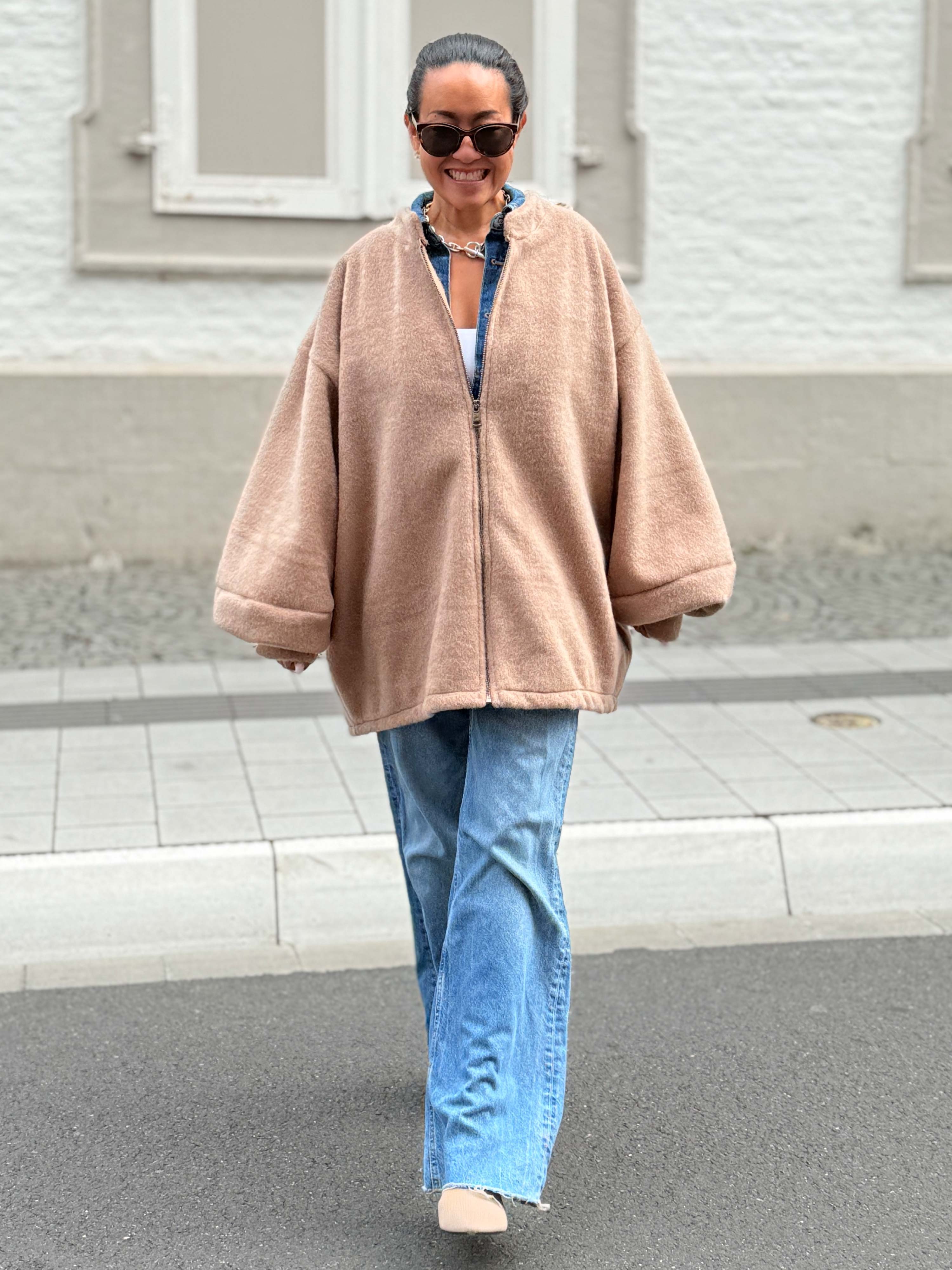 Oversize Jacke mit Taschen - SIGNATURE - Chestnut