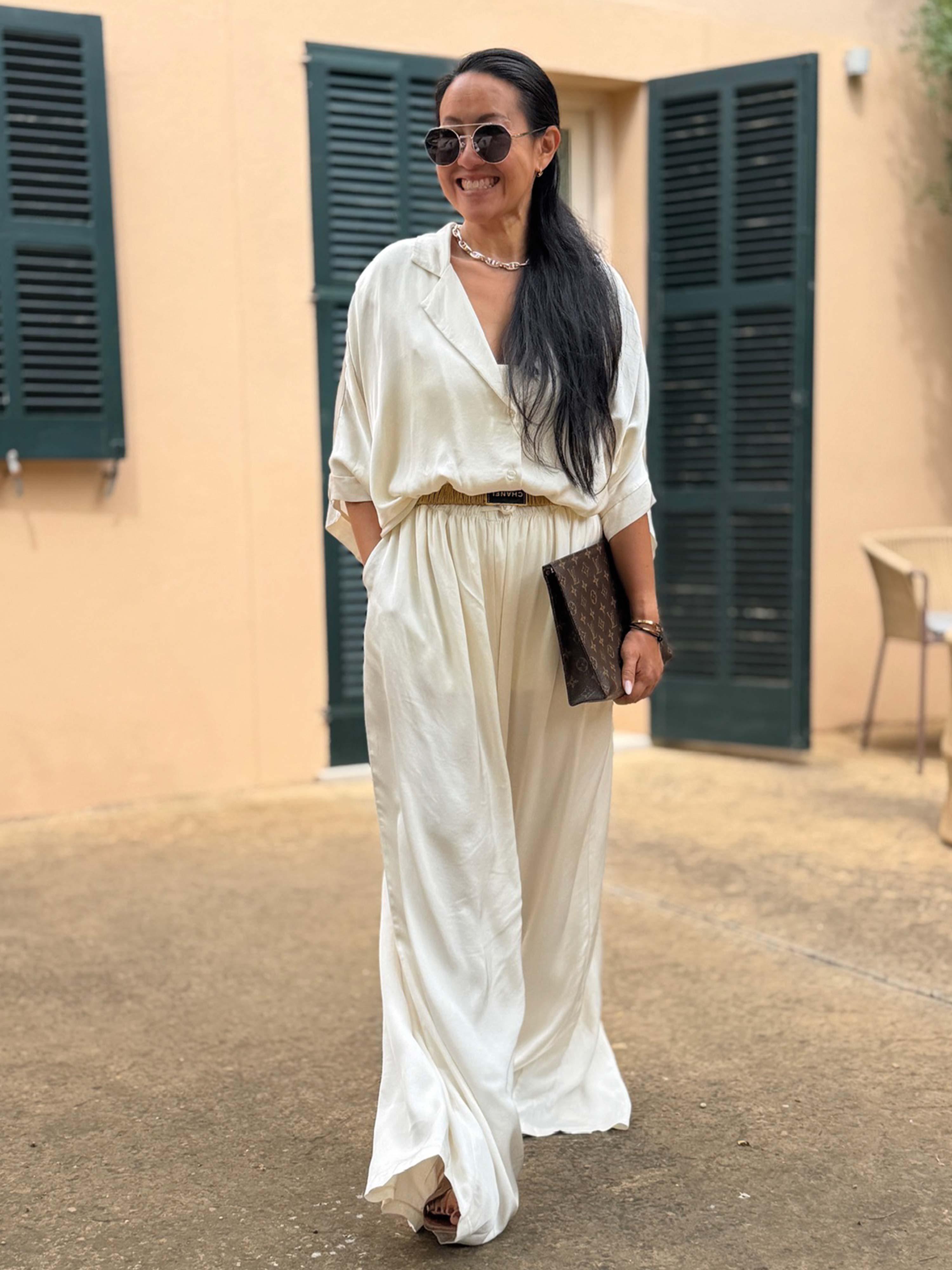 Viskose Oversize Hemdbluse - ELEGANCE - Creme