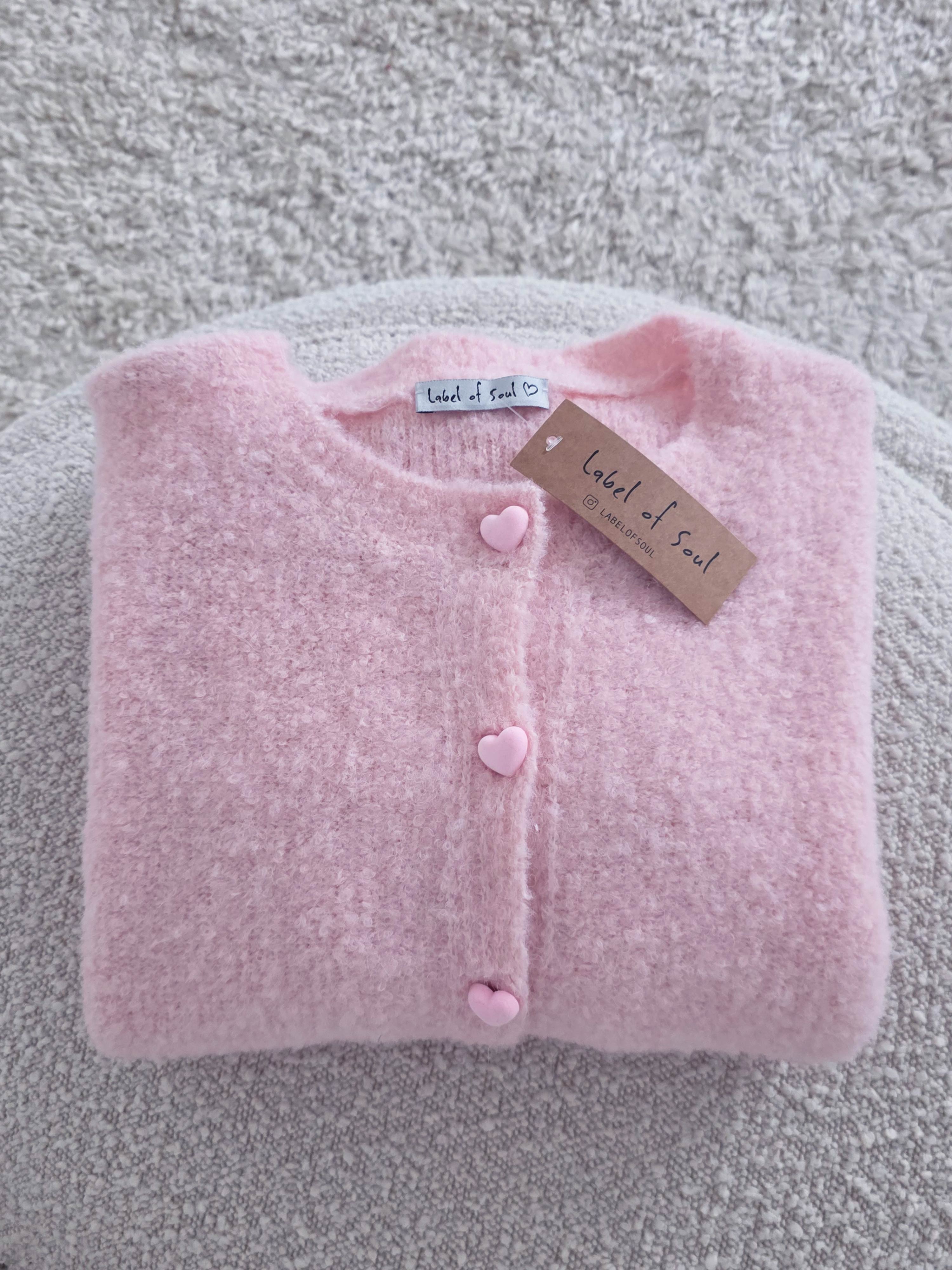 Viskose Kurzarm Cardigan - AMORE - Rosa