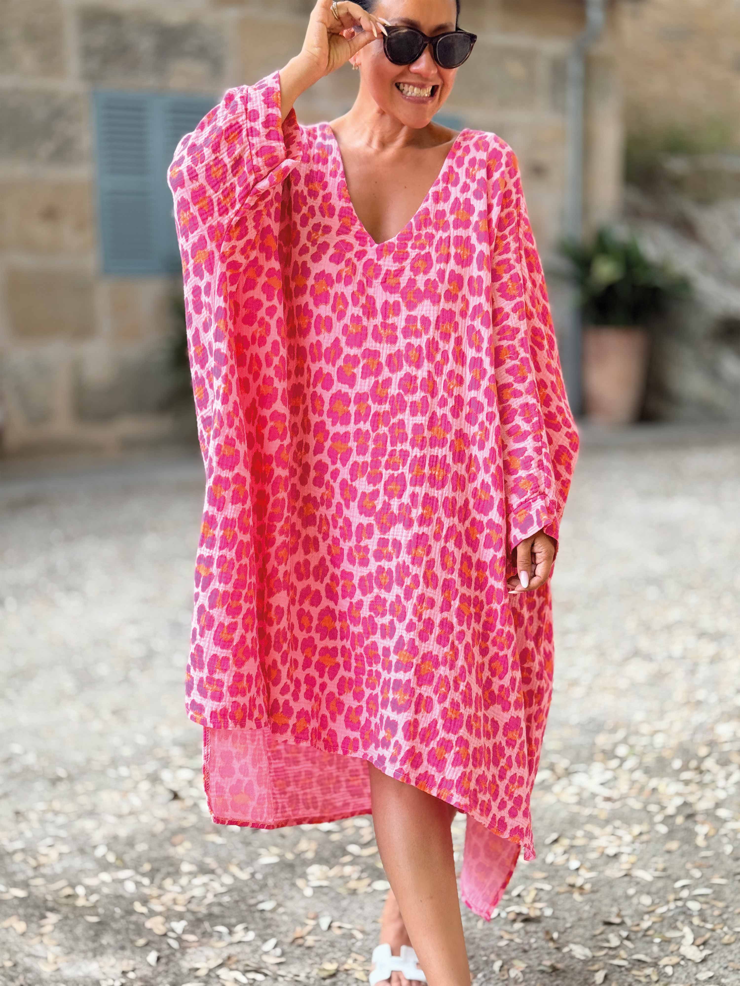 Oversize Musselin Blusen Poncho - Leo Juicy Oversize Musselin Blusen Poncho - Leo Juicy