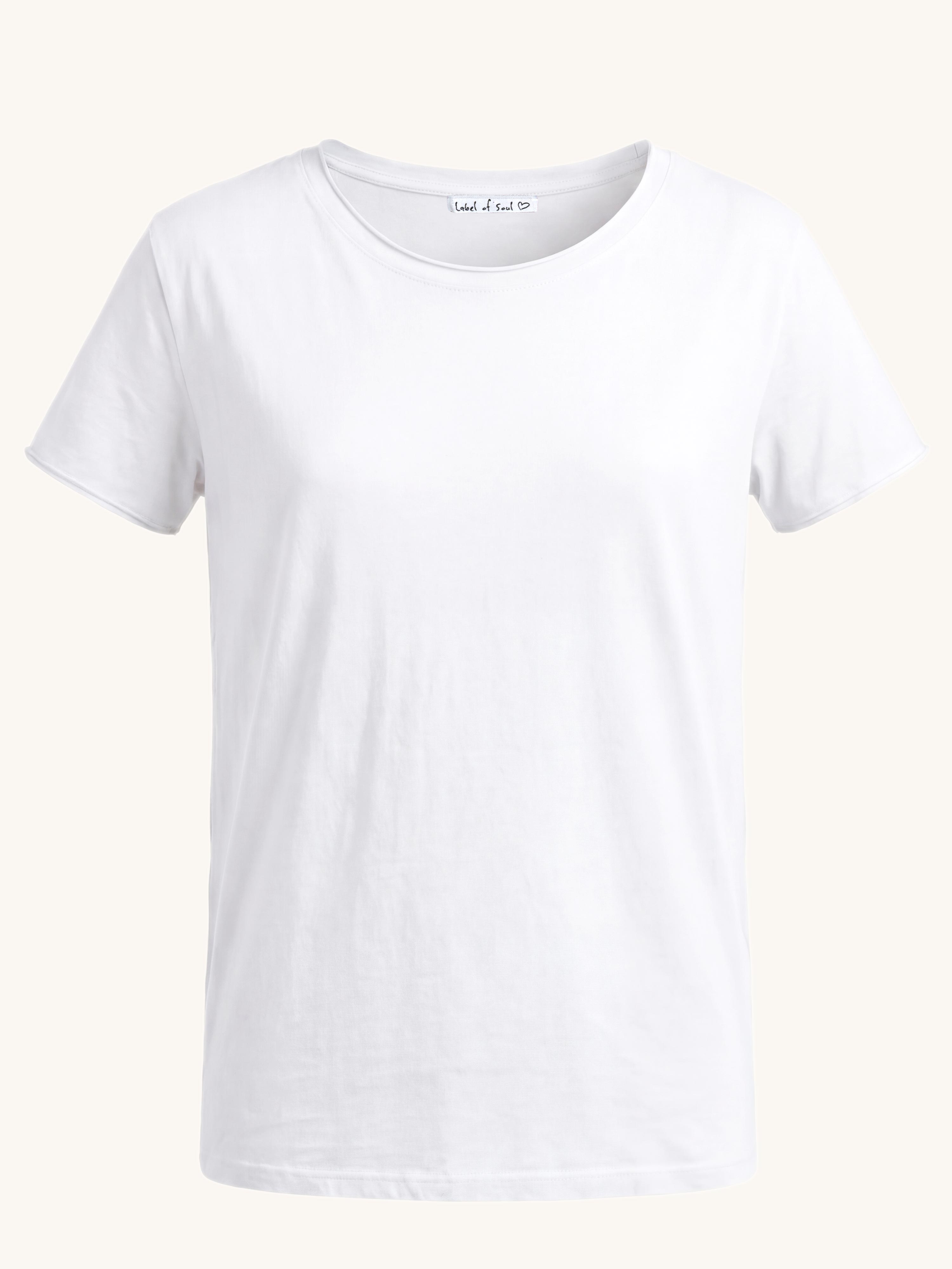 Basic Long Kurzarmshirt - Weiss