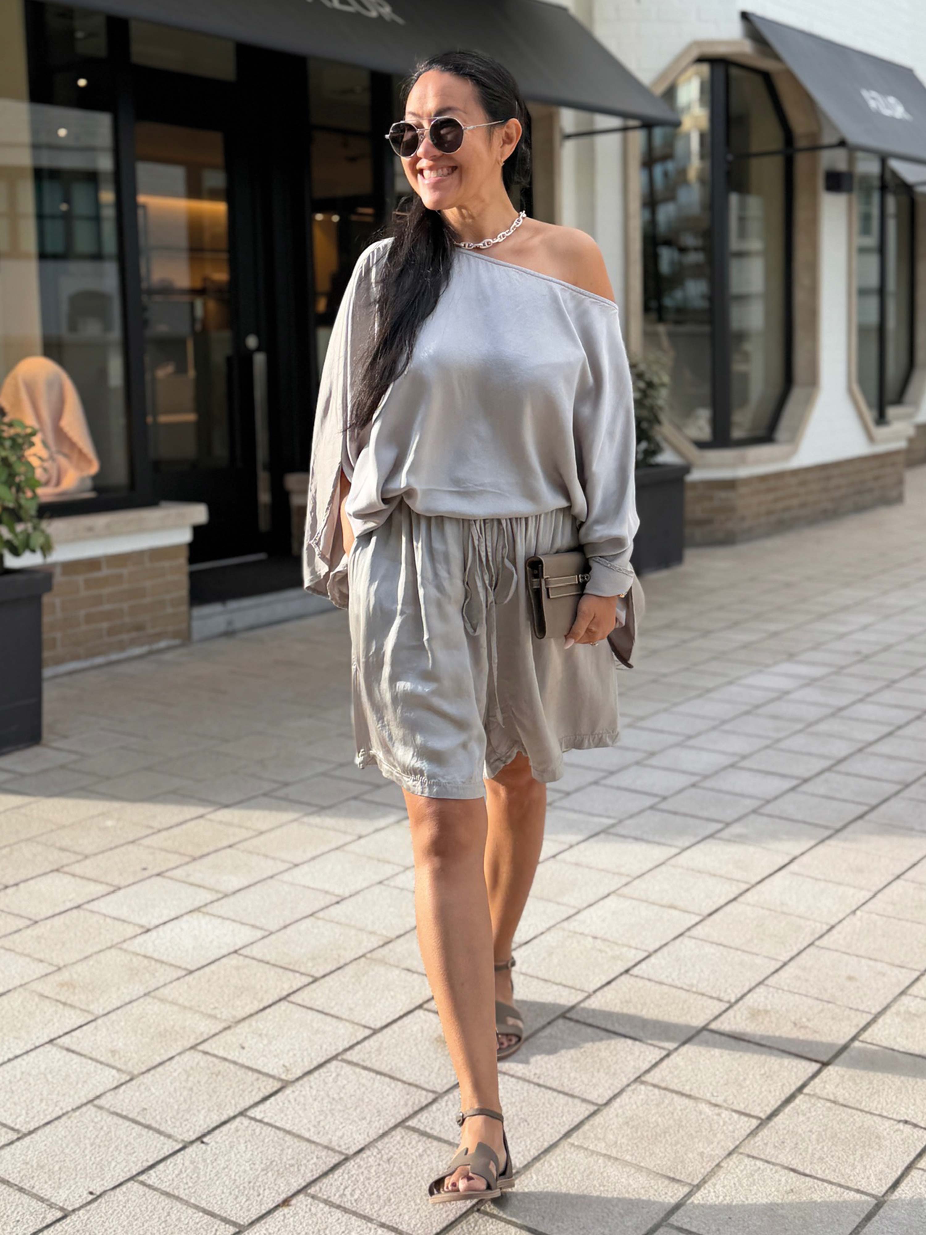 Viskose Bermuda Shorts - ELEGANCE - Taupe
