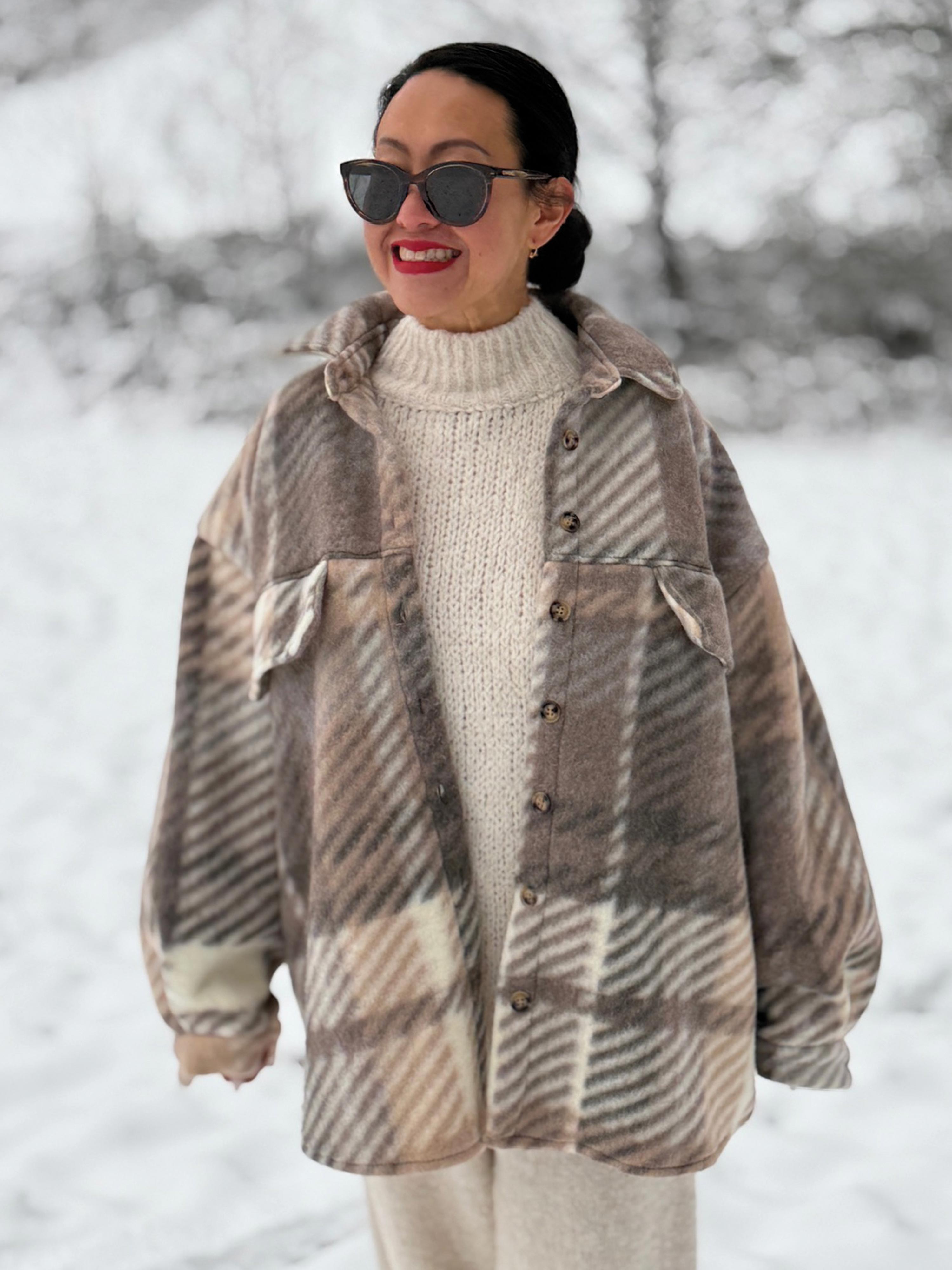 Overshirt Shacket Fleece Jacke - Oatmeal