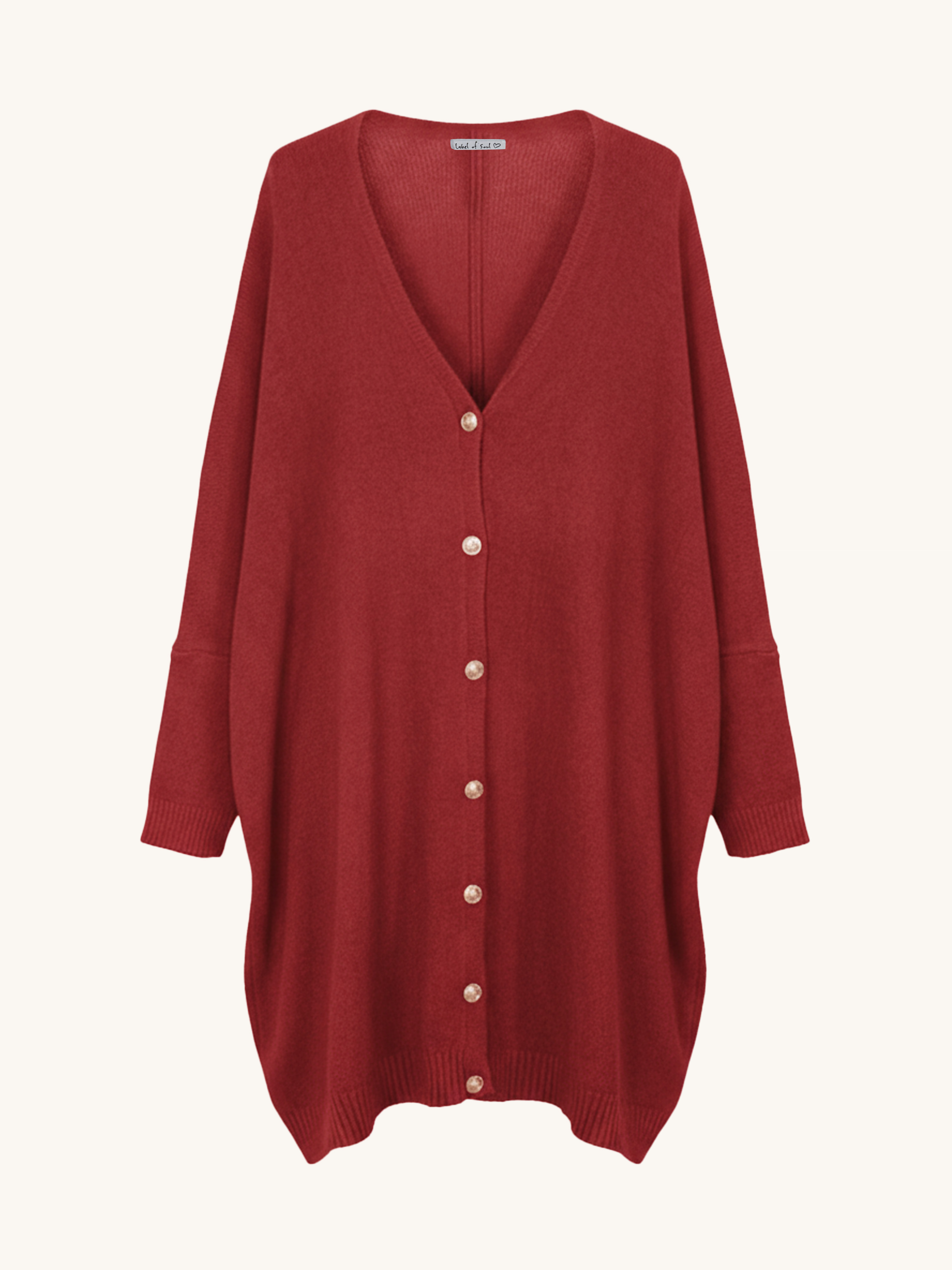 Oversize Viskose Cardigan TALL - Bordeaux Oversize Viskose Cardigan TALL - Bordeaux