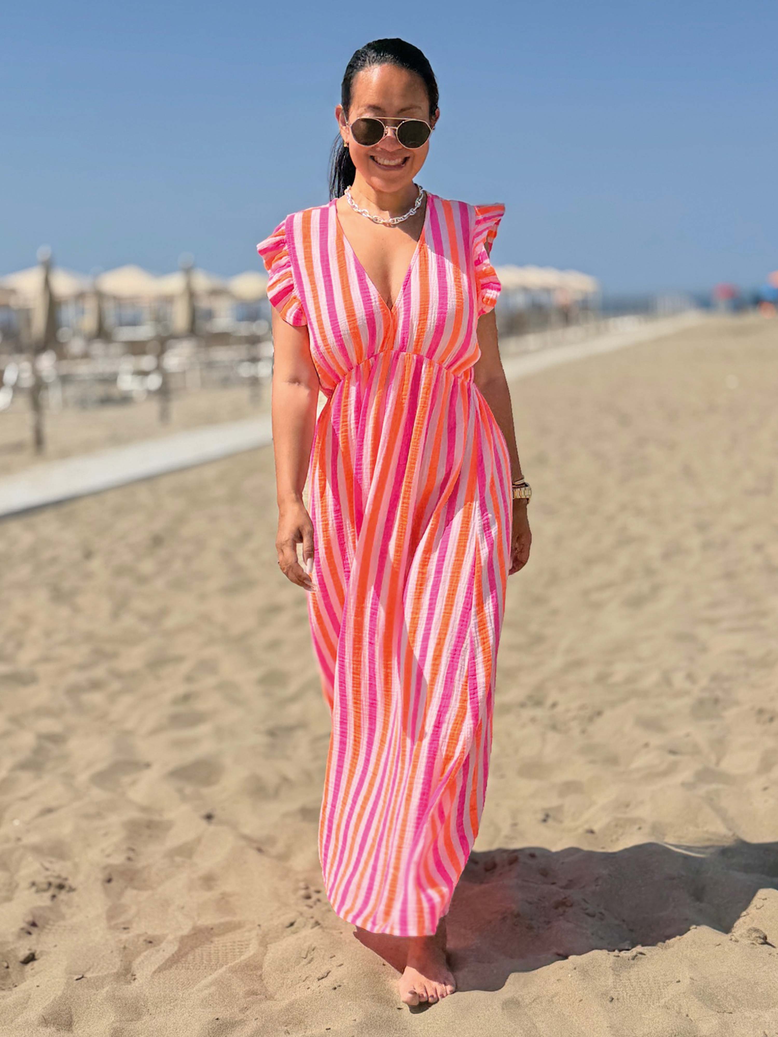 Musselin Kleid Soho - ONESIZE - Stripes Beach