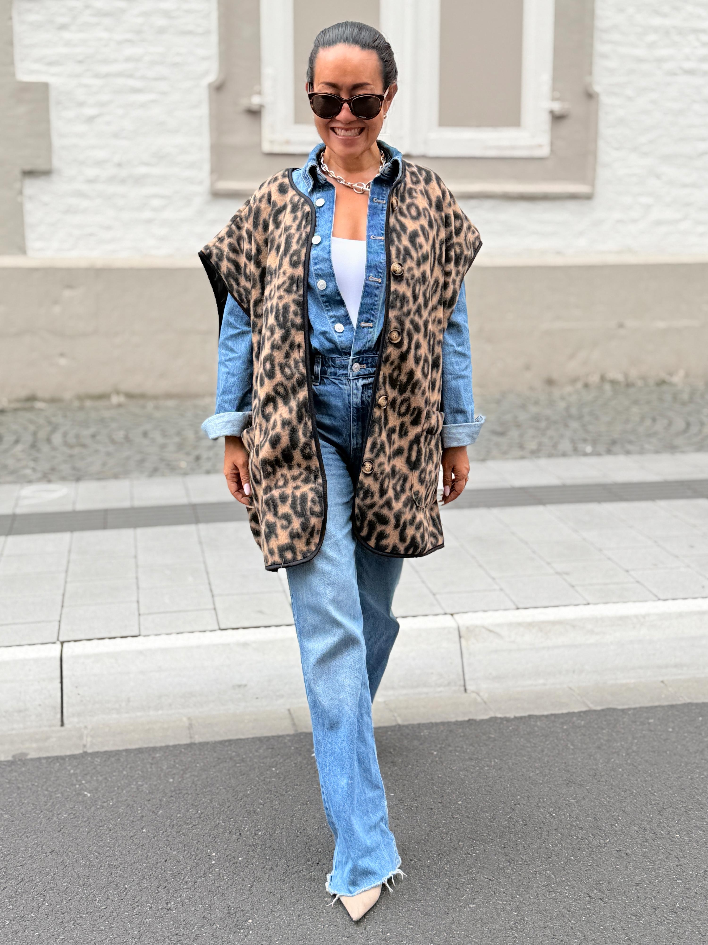 Oversize Weste mit Taschen - SIGNATURE - Leo Camel