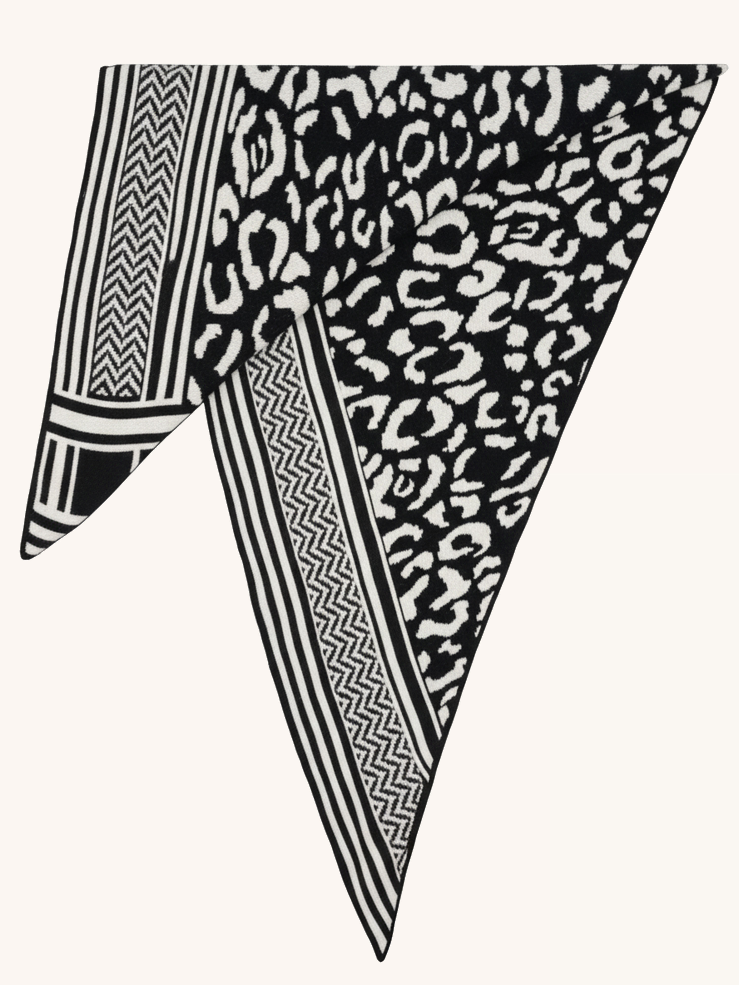 Dreiecksschal mit Kaschmiranteil  - Leo - Schwarz