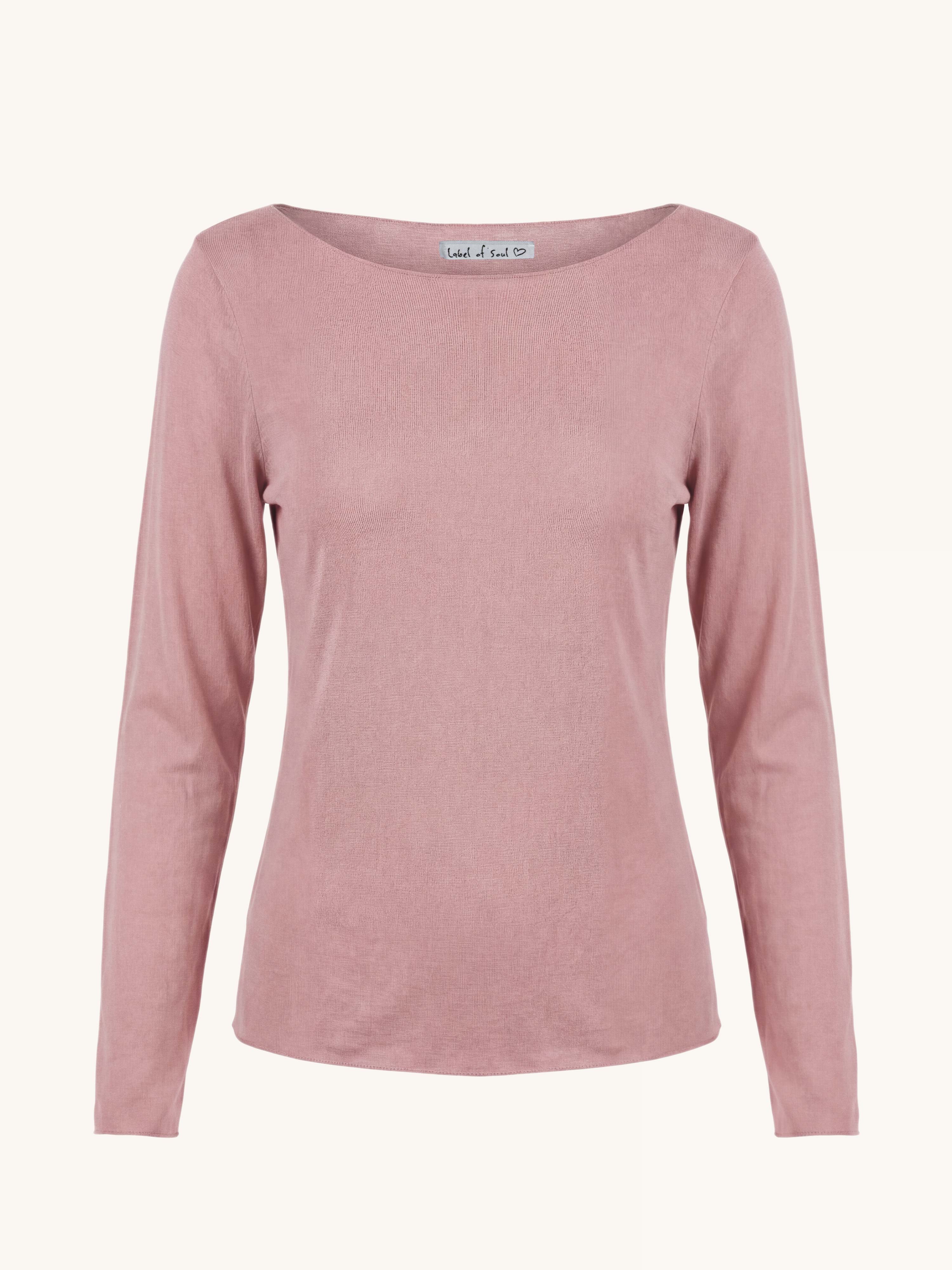 Soft Langarmshirt mit Kaschmiranteil - ONESIZE - Blush