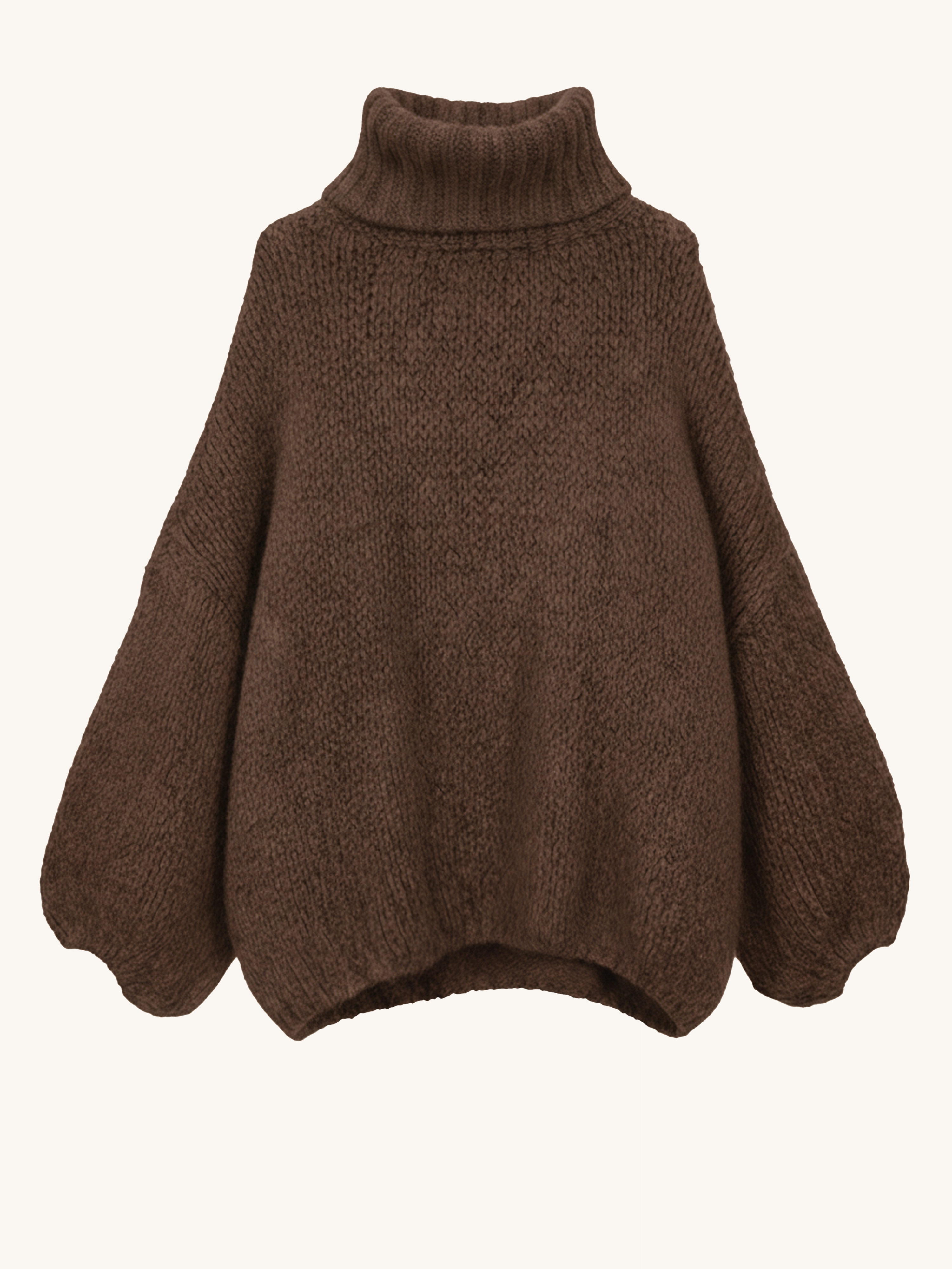 Oversize Pullover mit Schalkragen - FLAUSCHI - Schoko