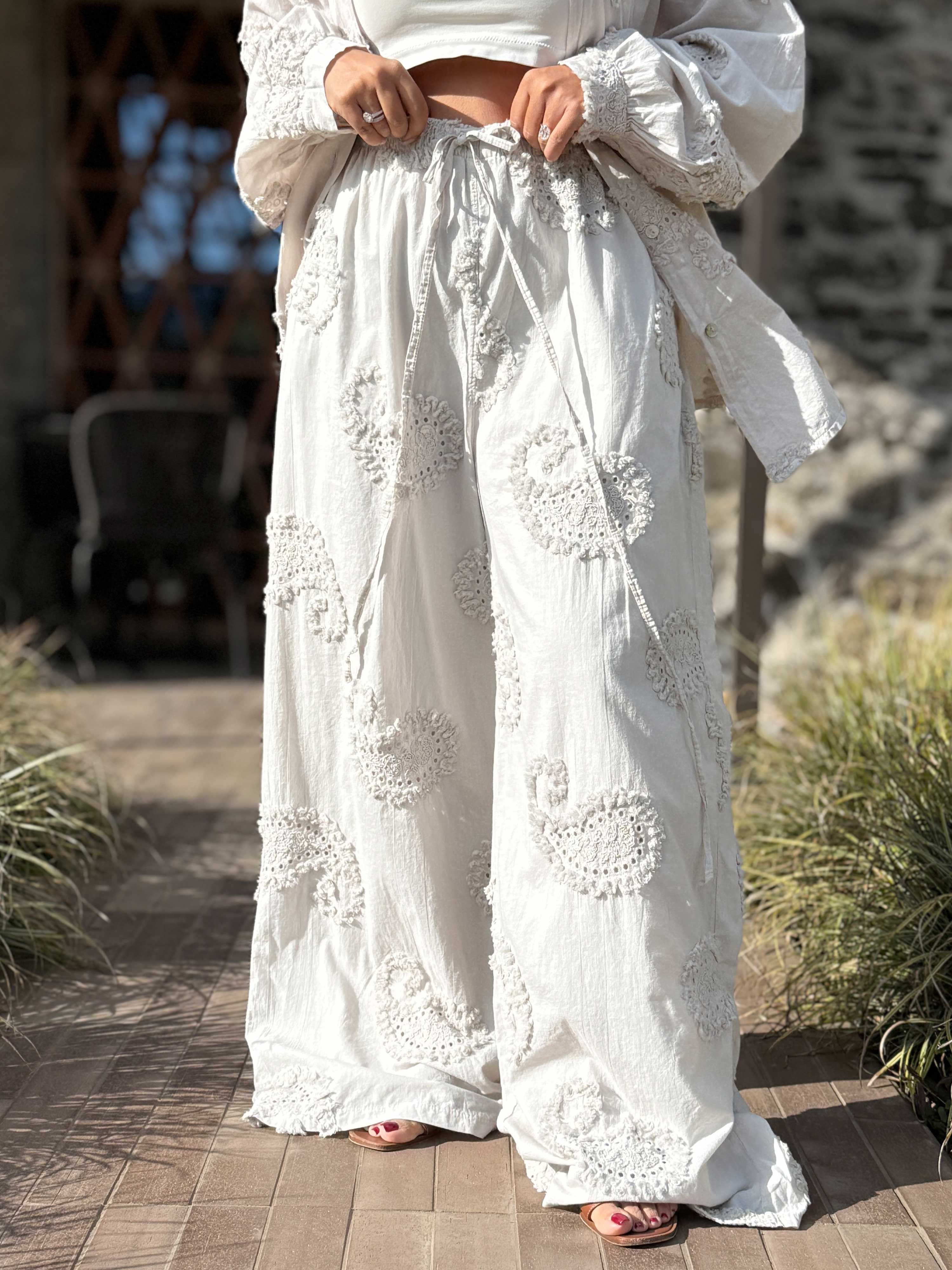 Cotton Palazzo Oversize Hose - MOANA - Beige