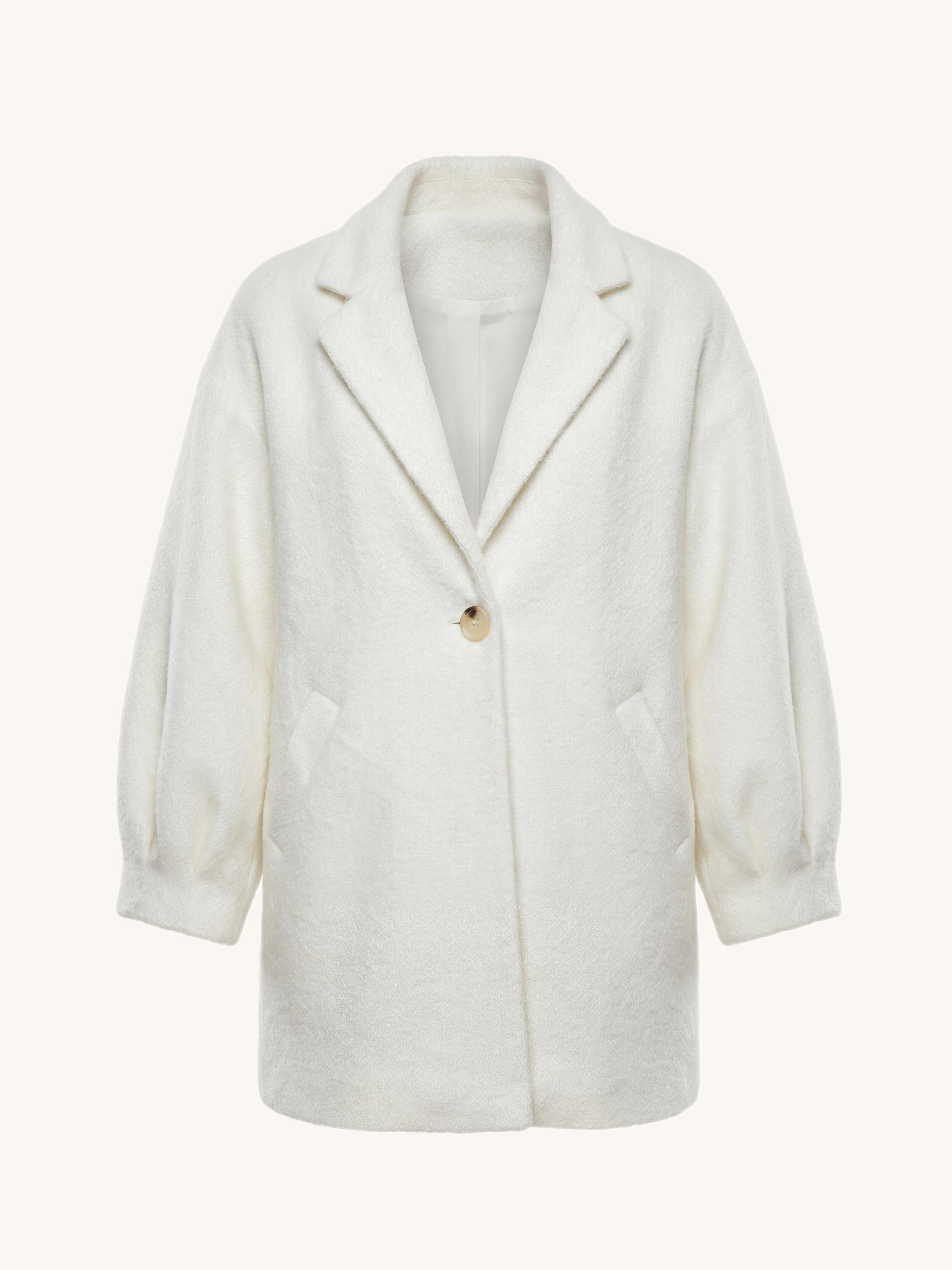 Kurzmantel mit Ballonärmeln - Creme