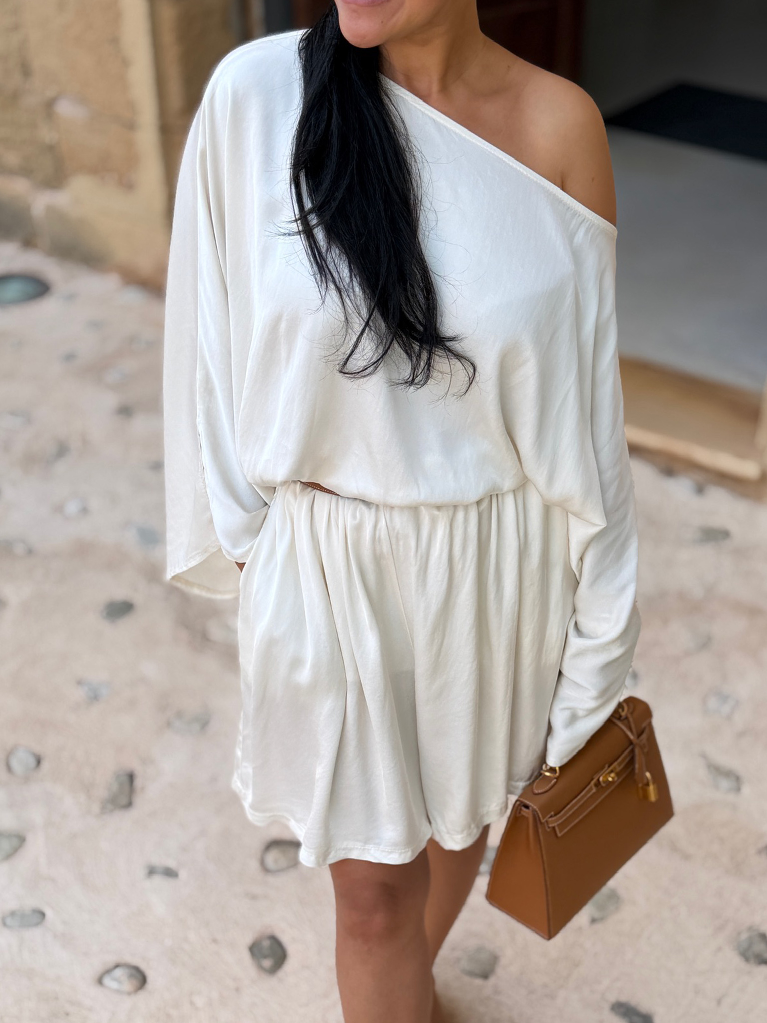 Viskose Bermuda Shorts - ELEGANCE - Creme