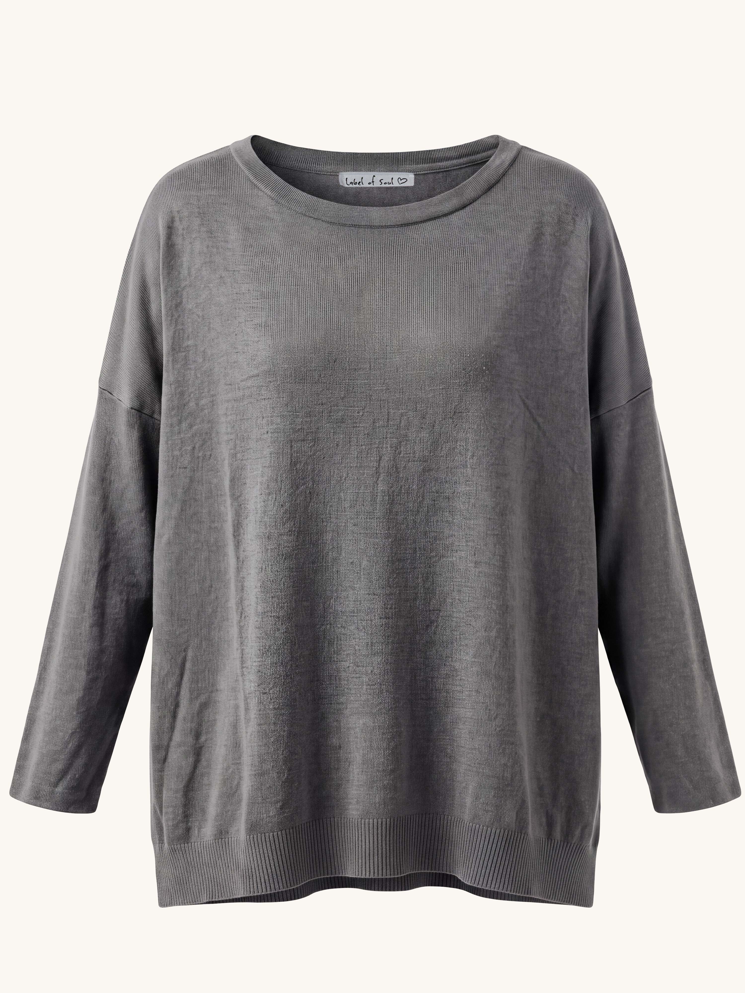 Oversize Viskose Pullover - Anthrazit