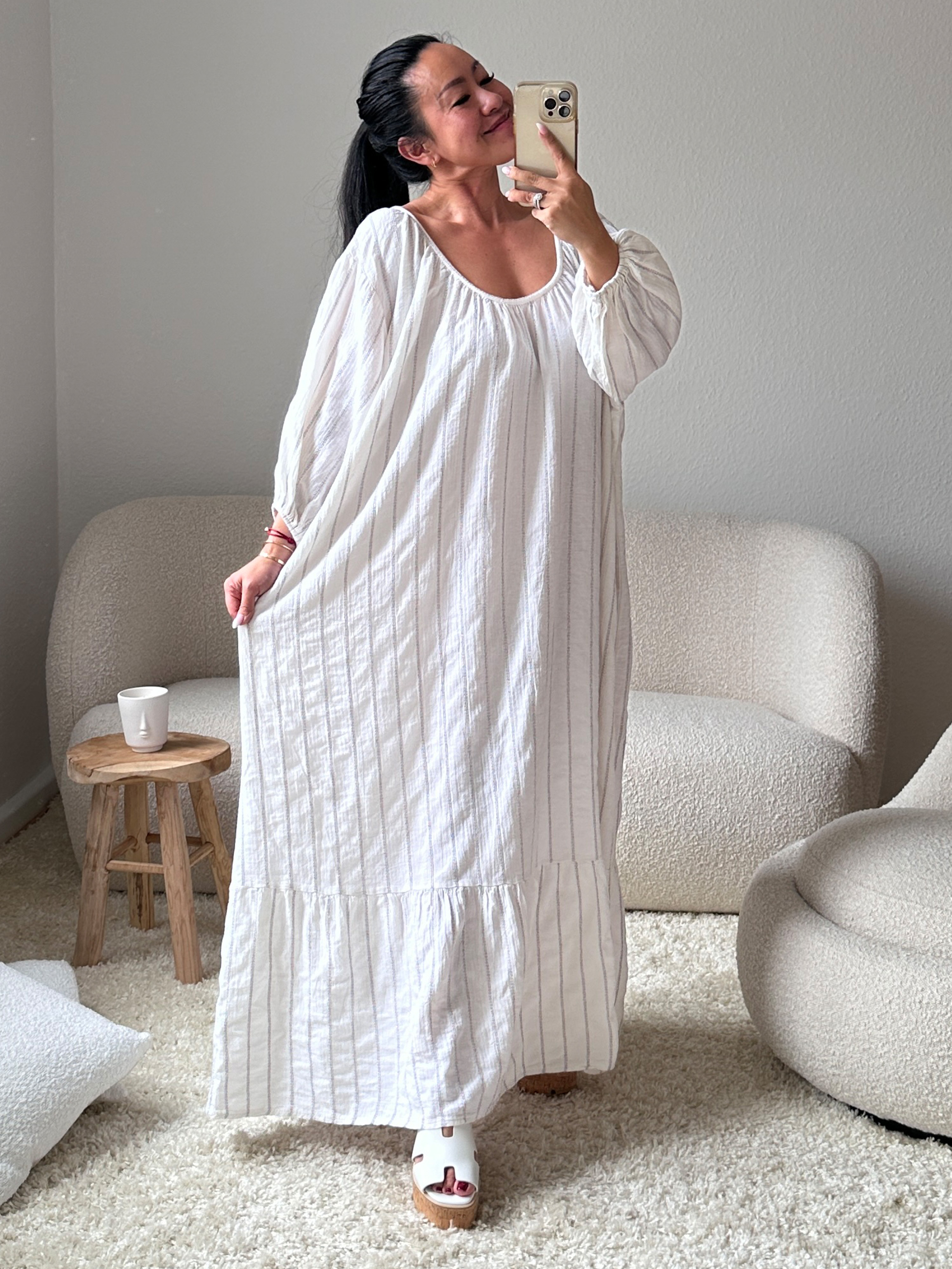 Maxikleid mit Glitzerstreifen - MADRID - Coconut