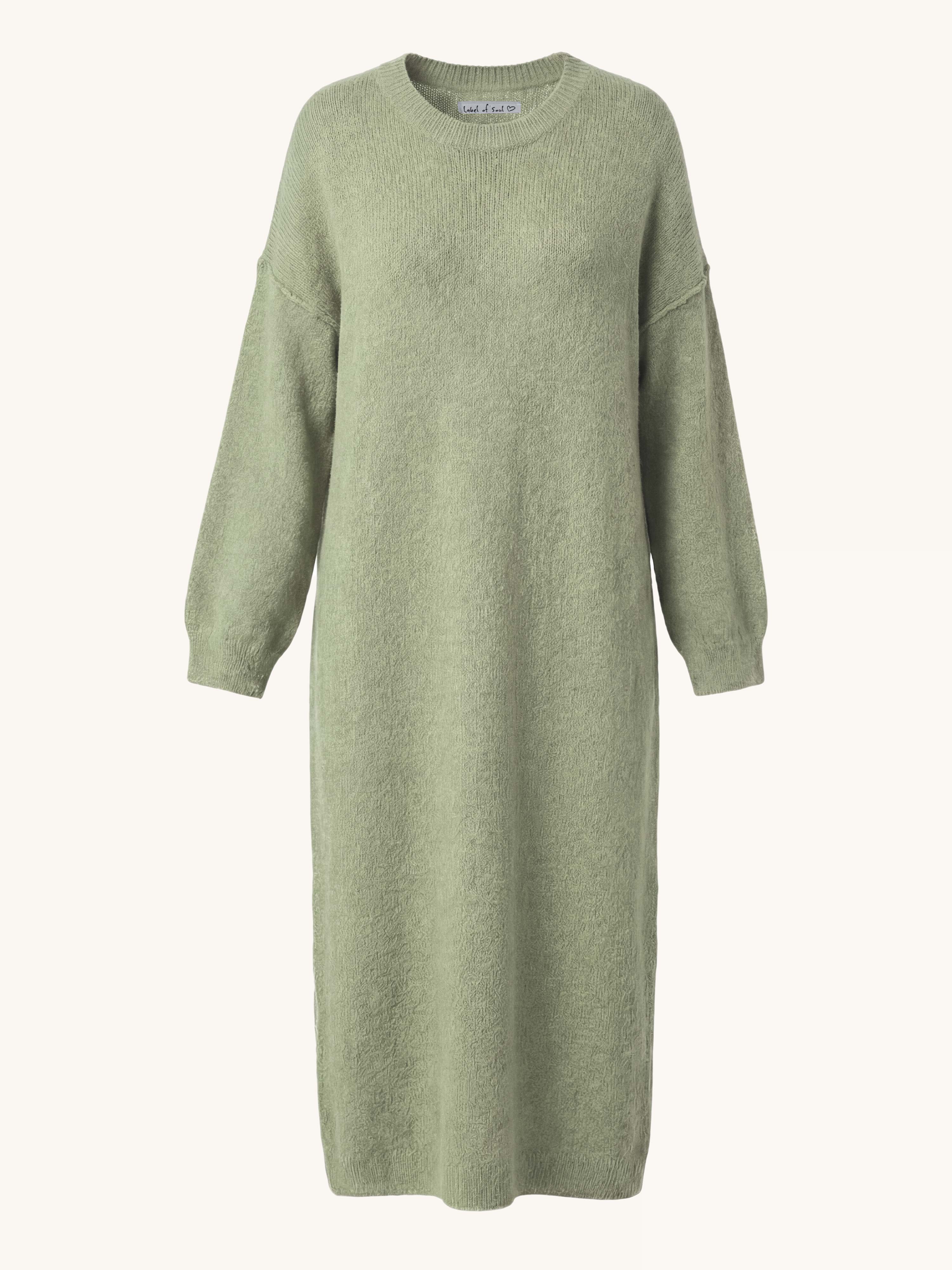 Strickkleid mit Baby-Alpakawollanteil - Matcha