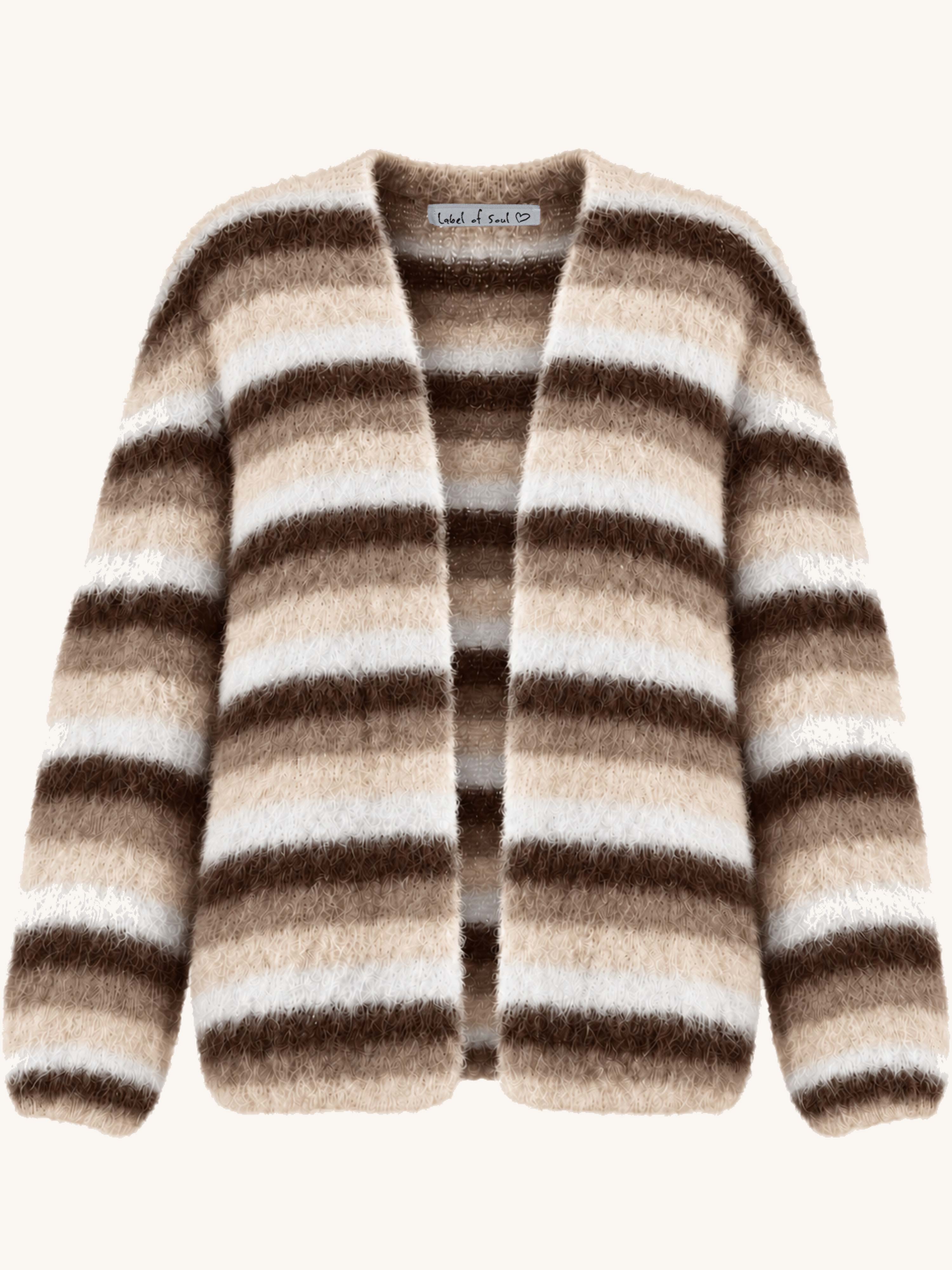Oversize Cardigan - FLUFFY - Schoko Mix
