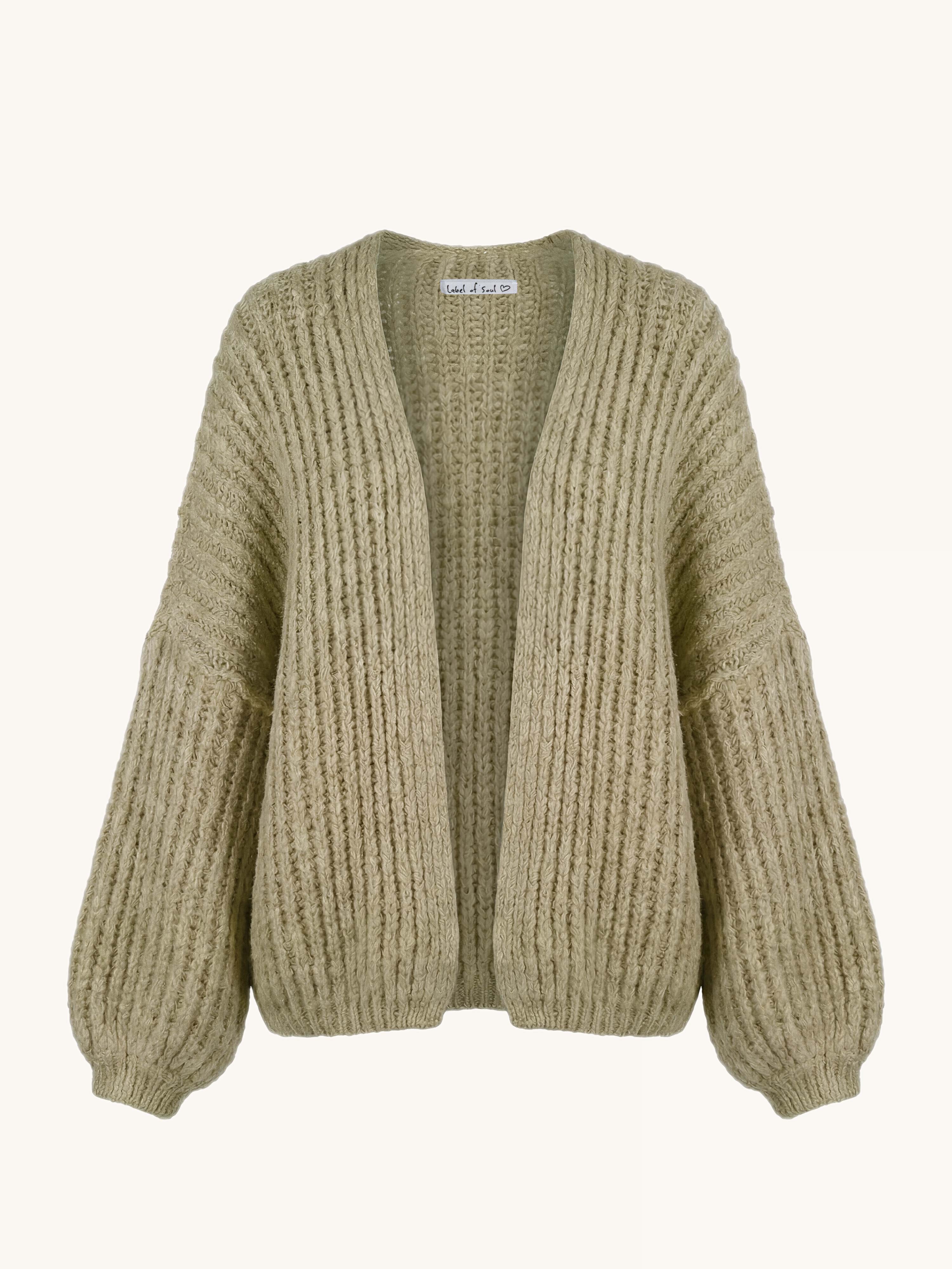 Grob Strickjacke - FLAUSCHI - Matcha