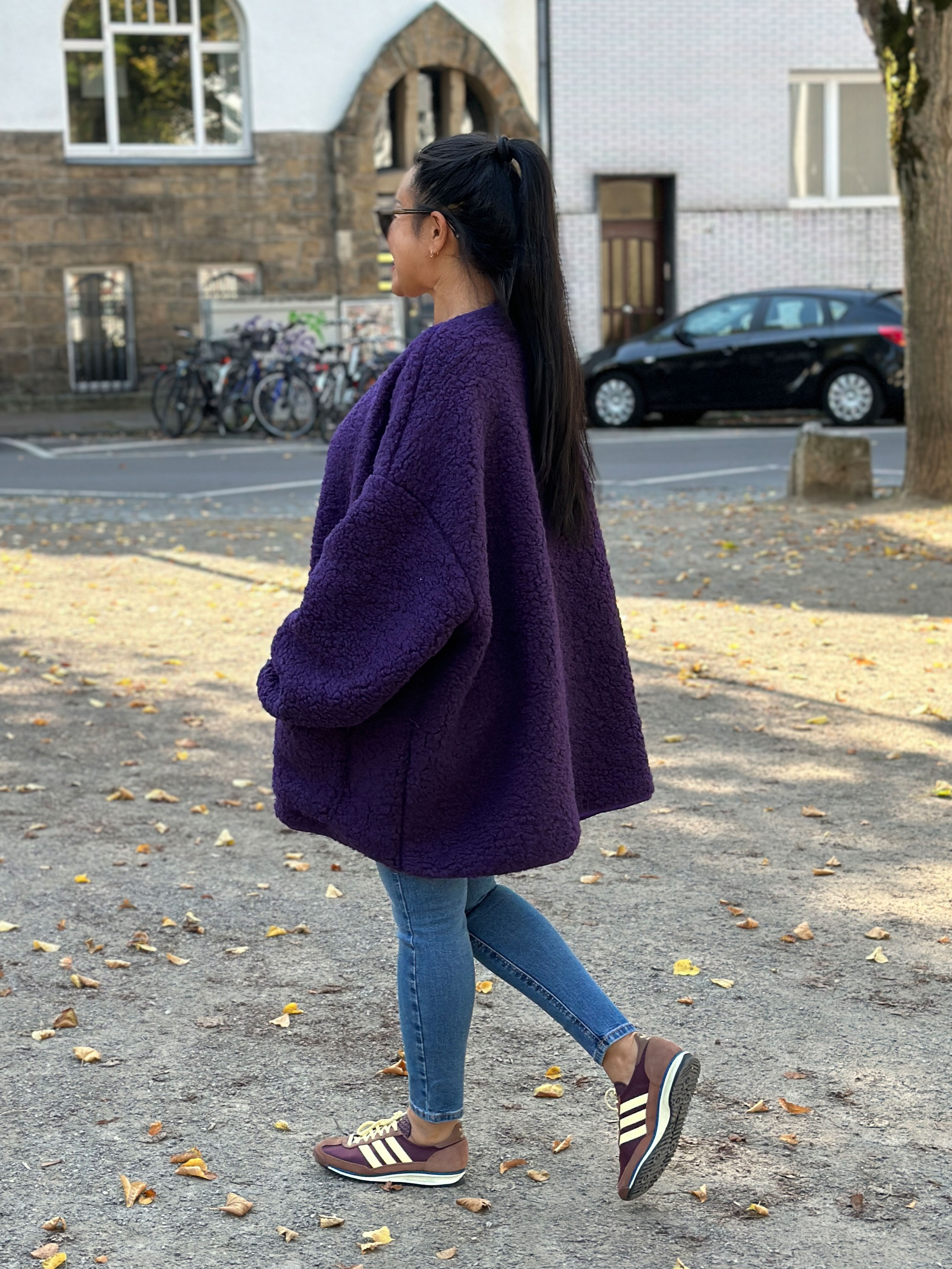 Teddylook Oversize Jacke - ICON - Aubergine Teddylook Oversize Jacke - ICON - Aubergine