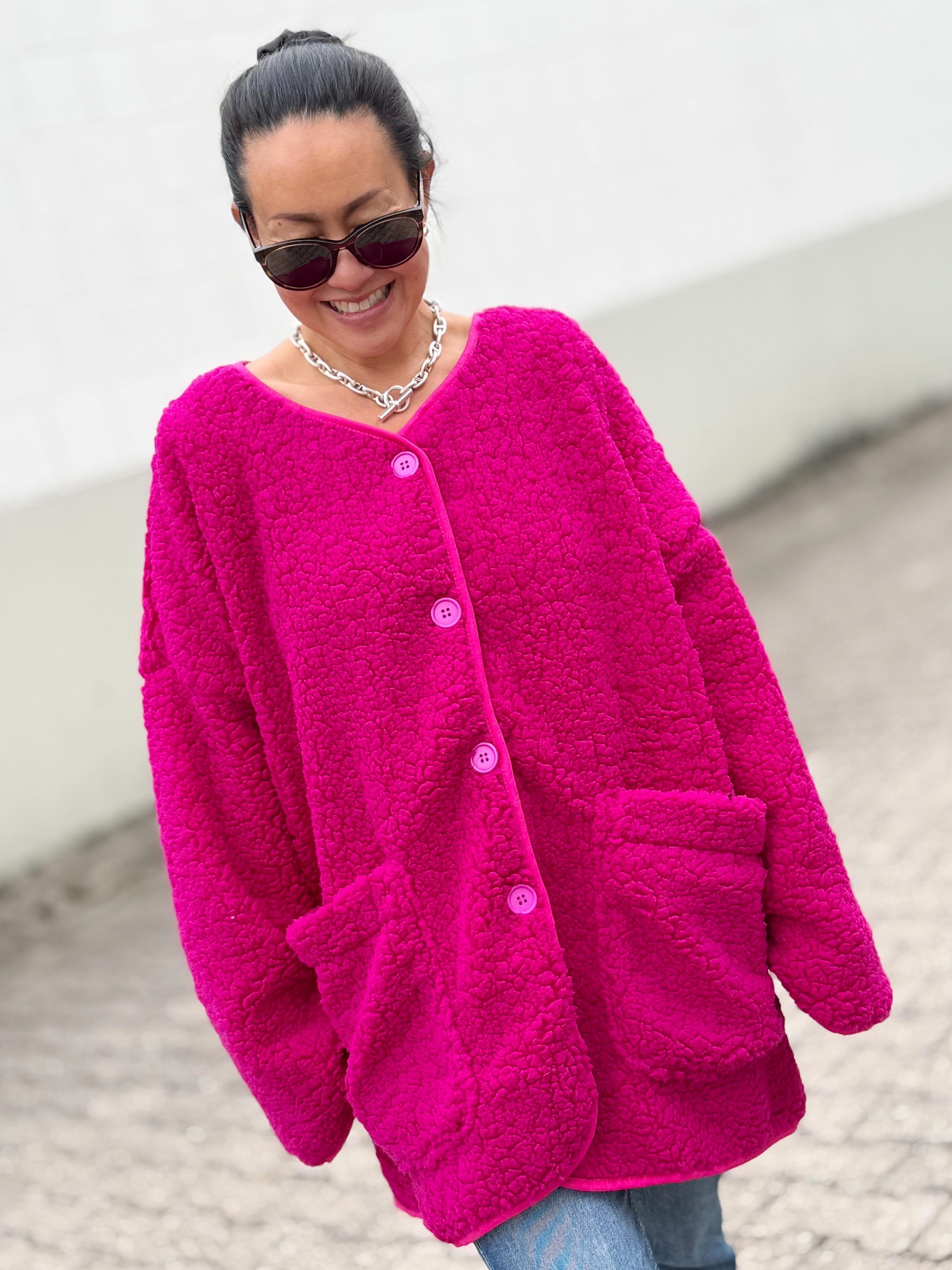 Teddylook Oversize Jacke - ICON - Pink