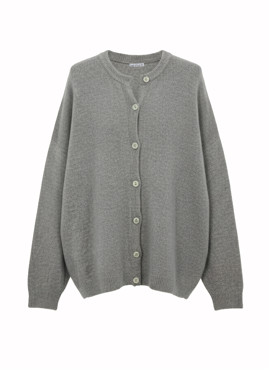 Strickjacke mit Alpakawollanteil - Grau