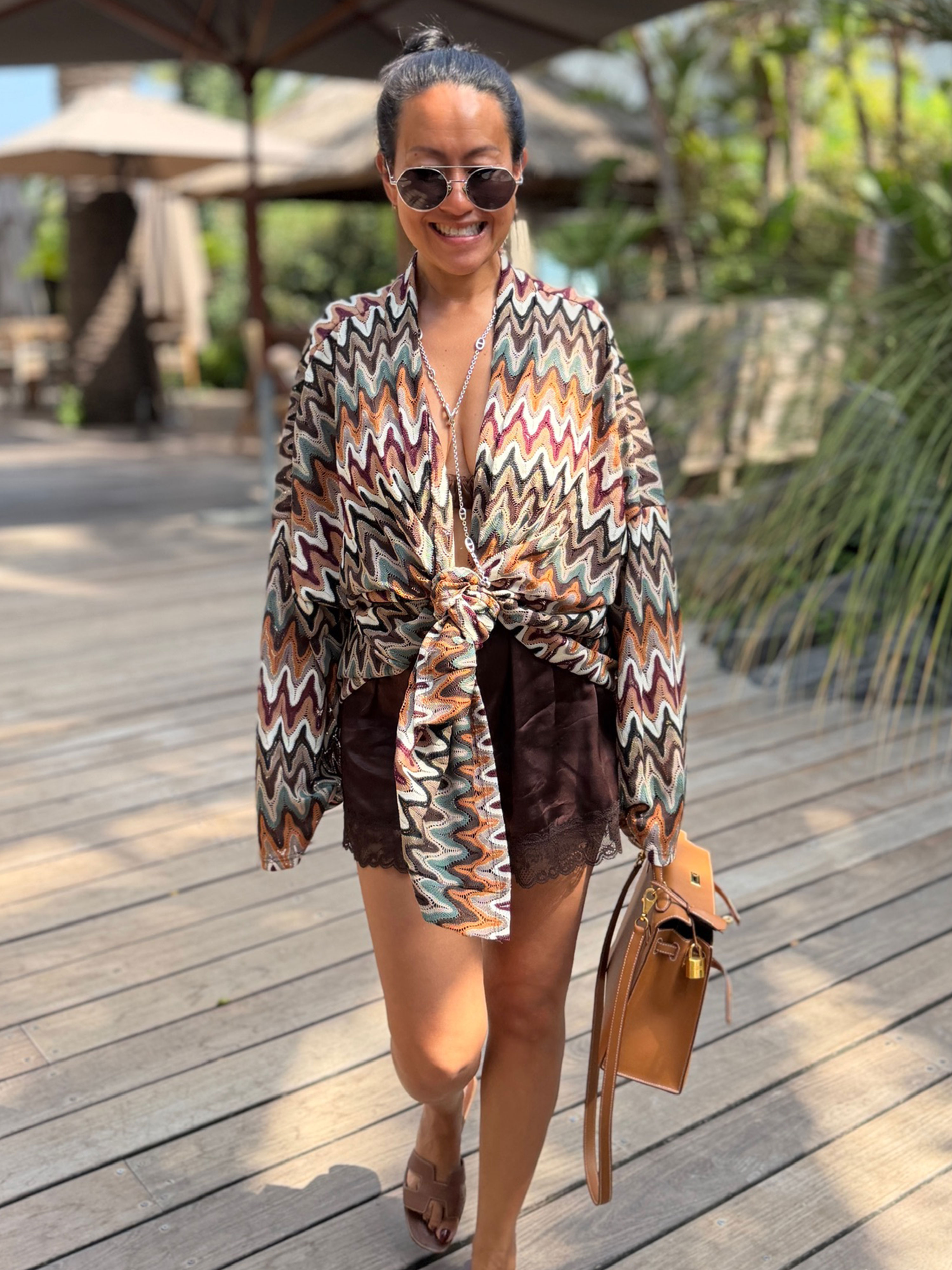 Wickel Kimono Jacke - IBIZA BREEZE - Schoko