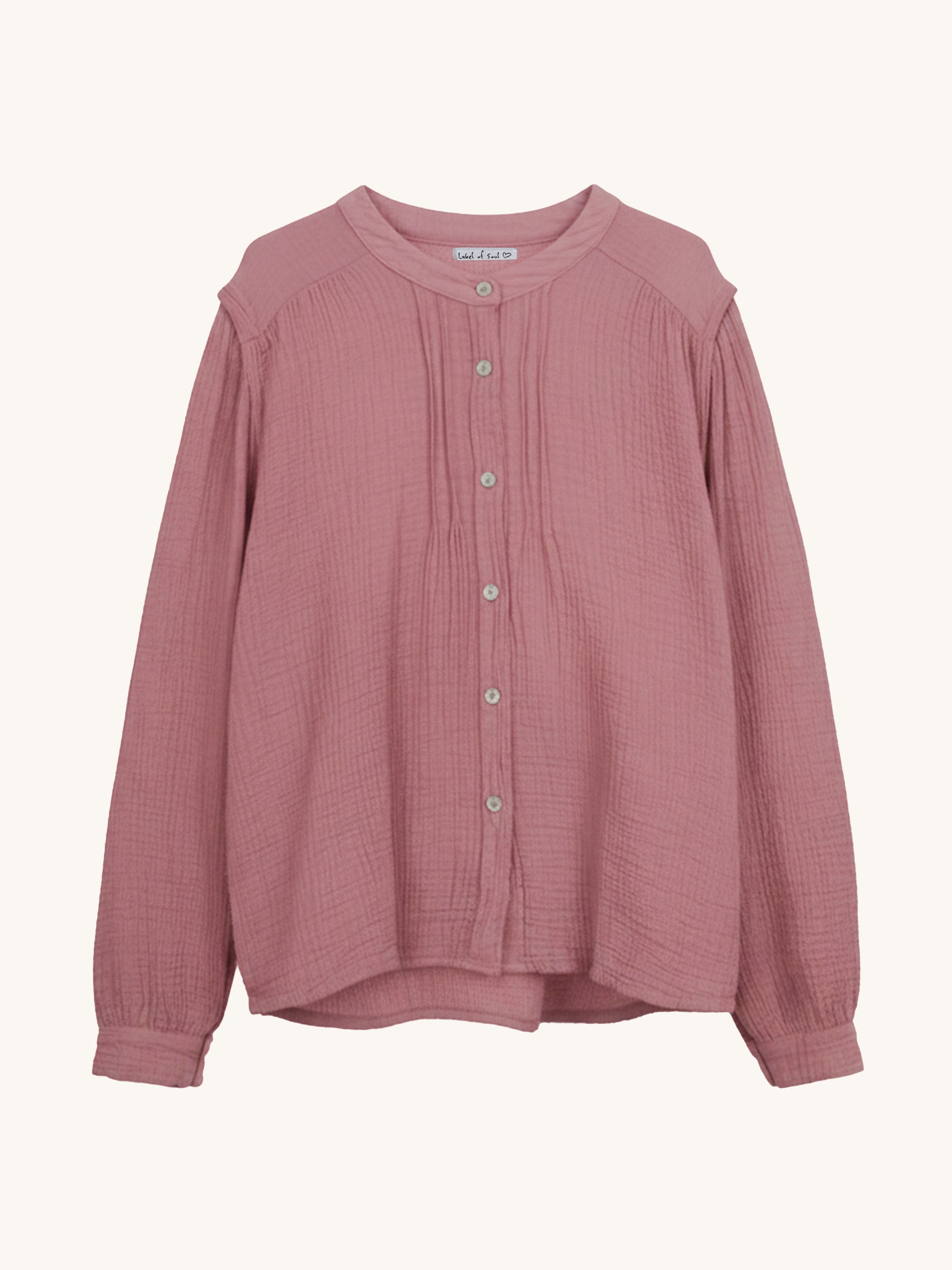 Musselin Oversize Rundhals Bluse - FLORENCE - Beere