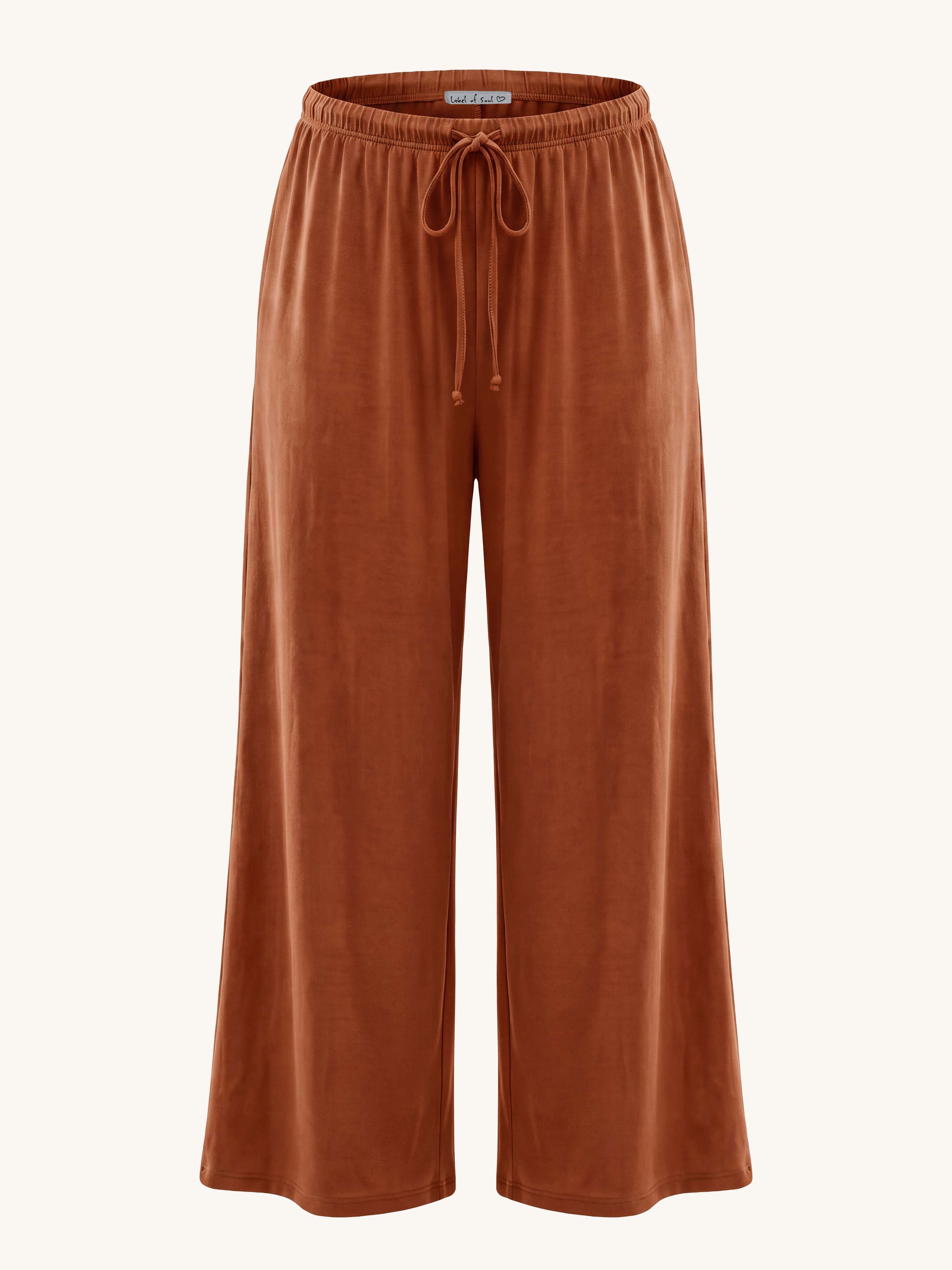 Basic Oversize Loungewear Palazzo Hose - REGULAR - Terracotta