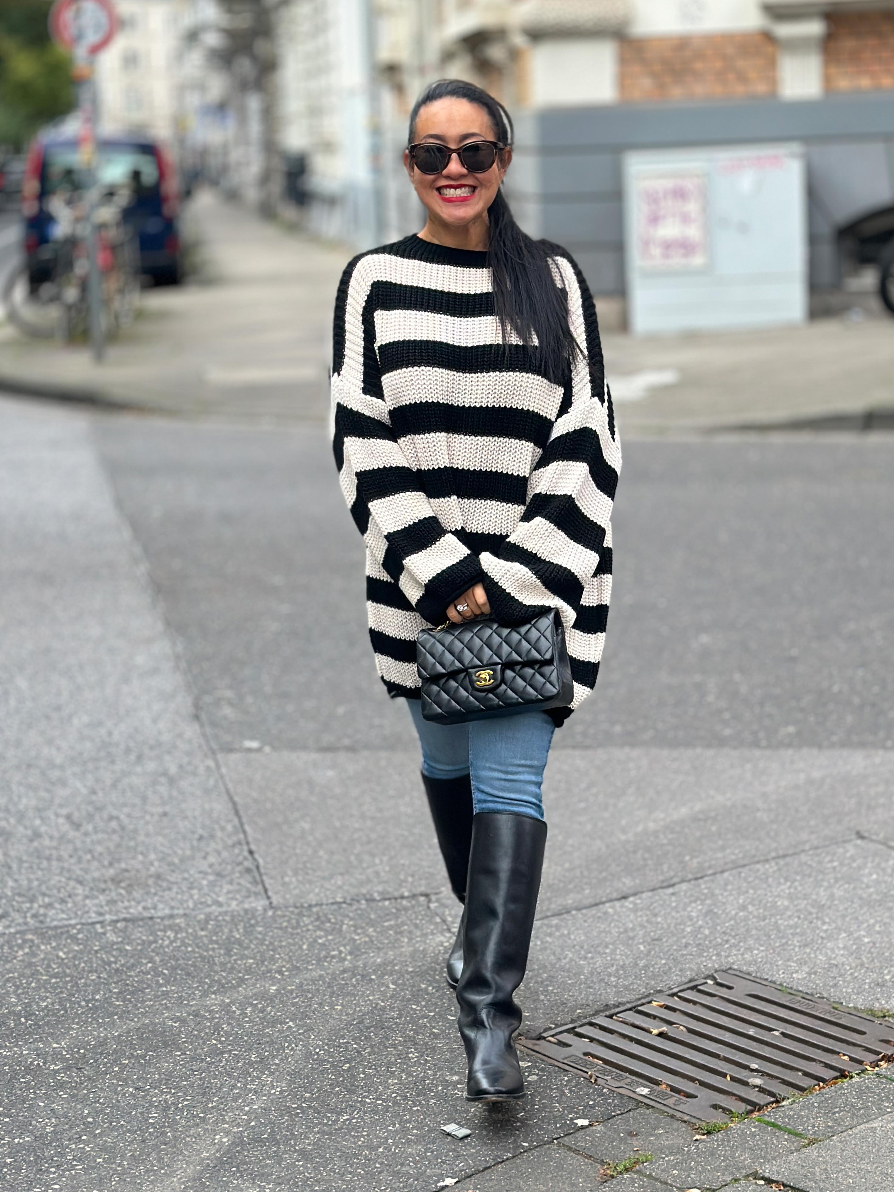 Schwerstrickpullover - STRIPES - Schwarz Schwerstrickpullover - STRIPES - Schwarz