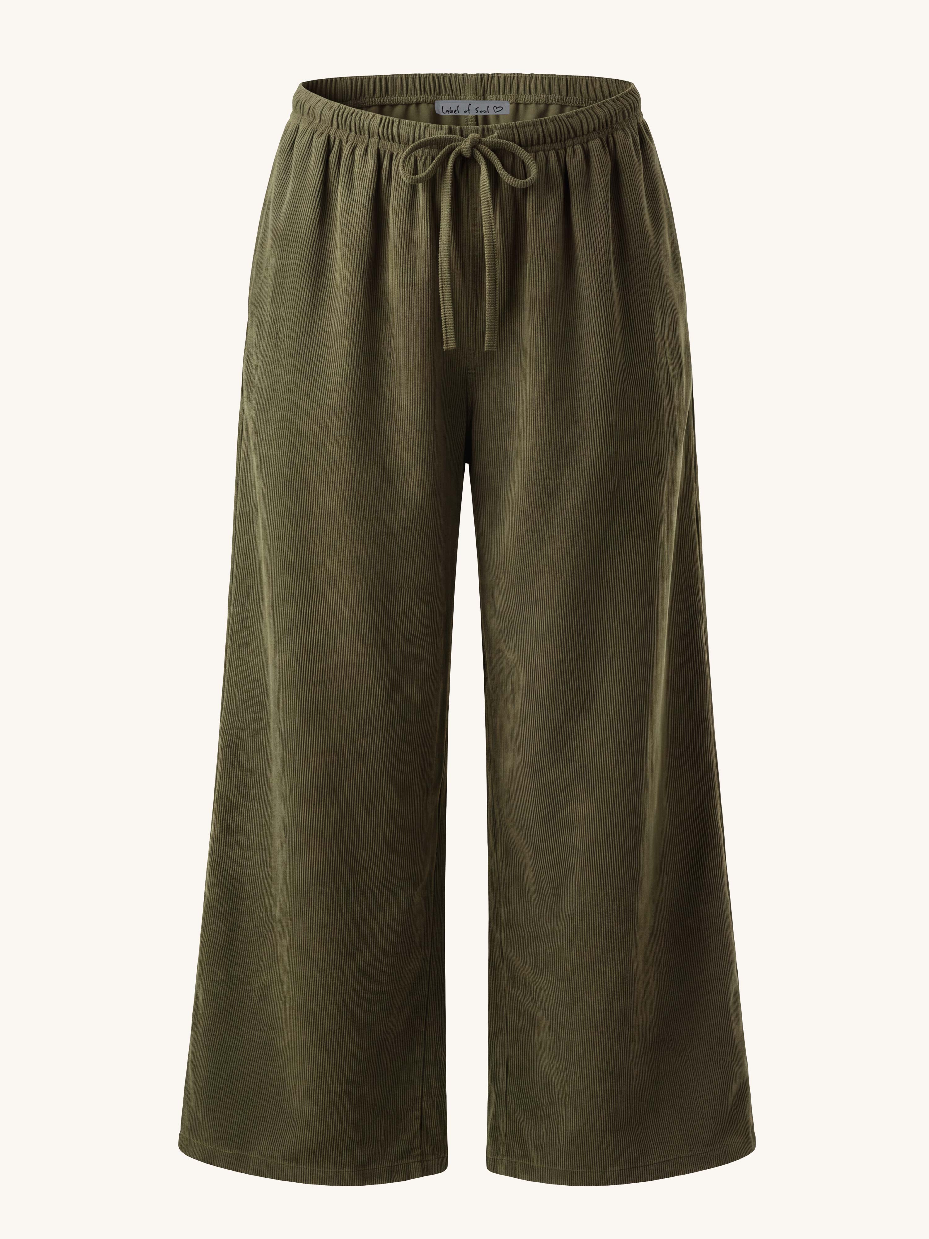 Feincord Palazzo Hose - REGULAR - Salbei