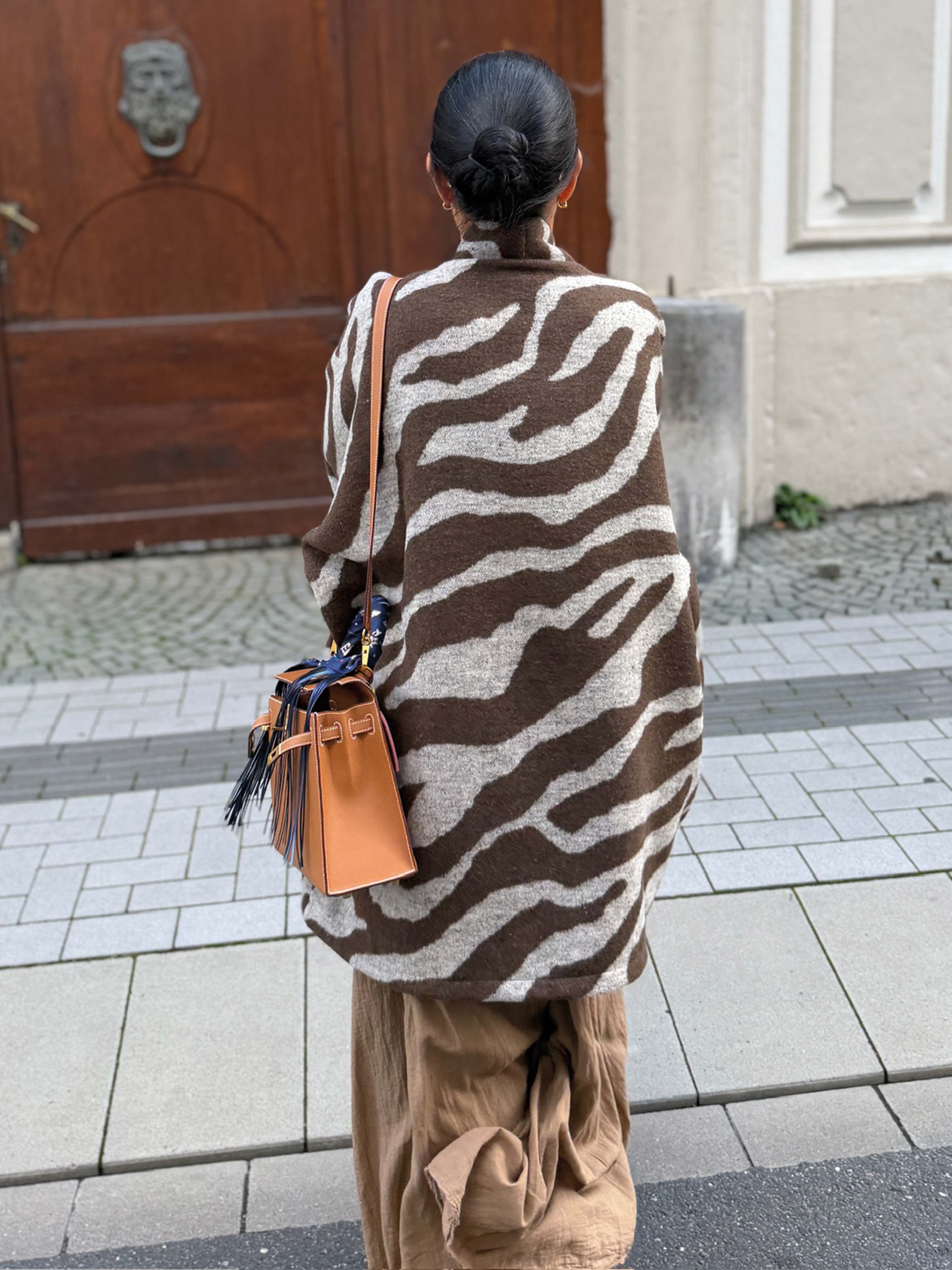 Oversize Blazer Jacke - ZEBRA - Schoko