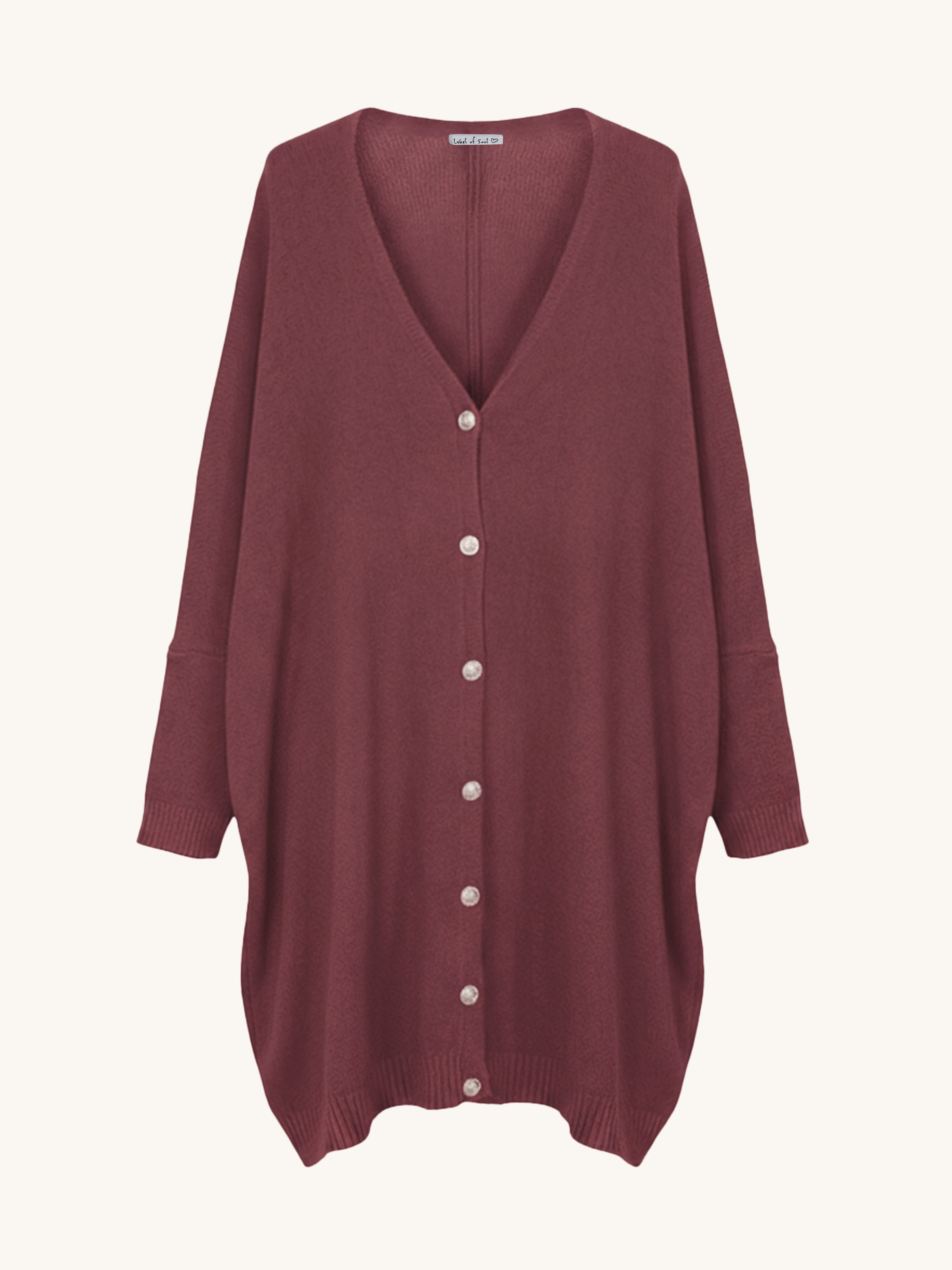 Oversize Viskose Cardigan TALL - Burgundy Oversize Viskose Cardigan TALL - Burgundy