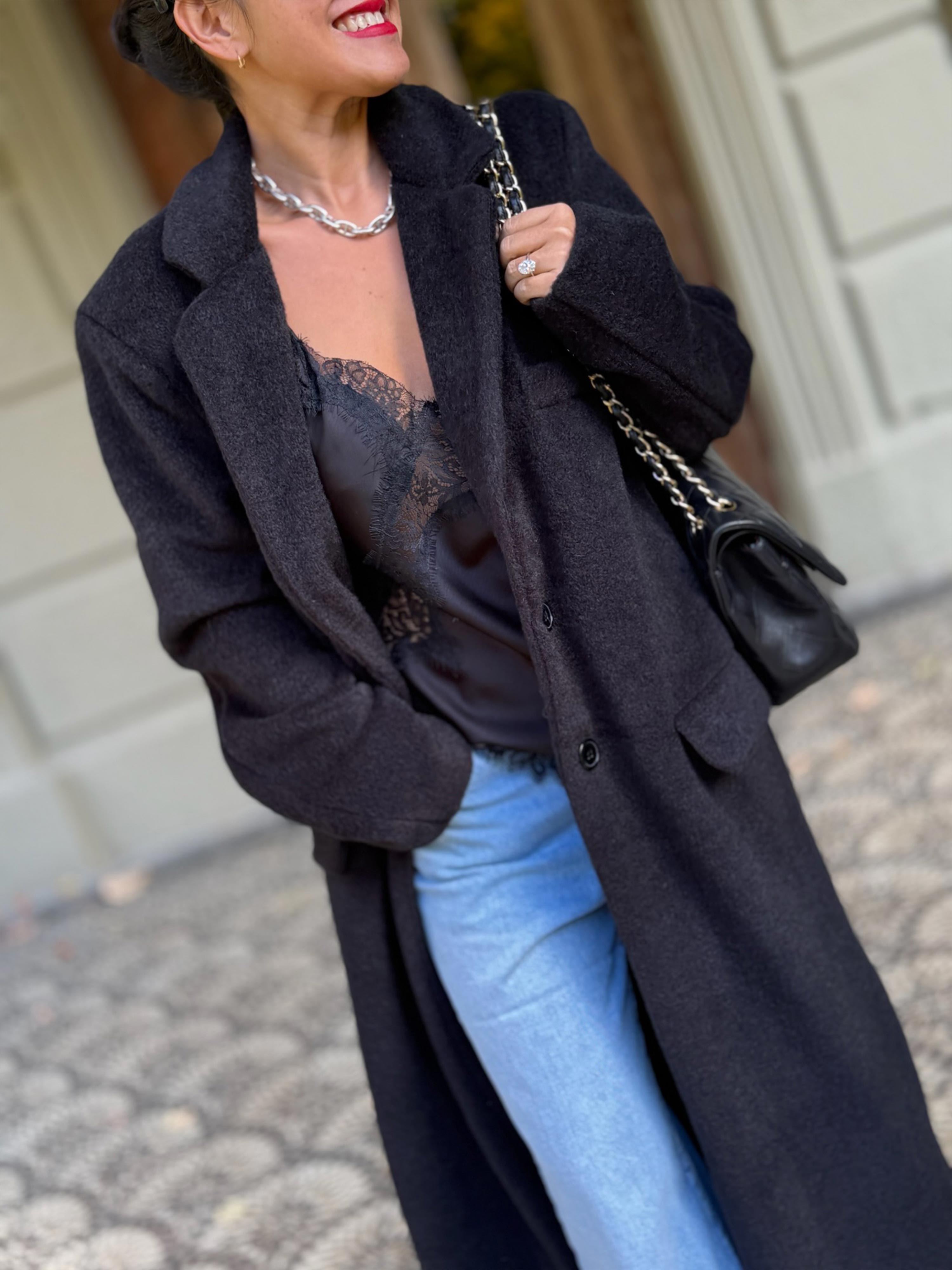 Oversize Blazer Mantel - SIGNATURE - Schwarz