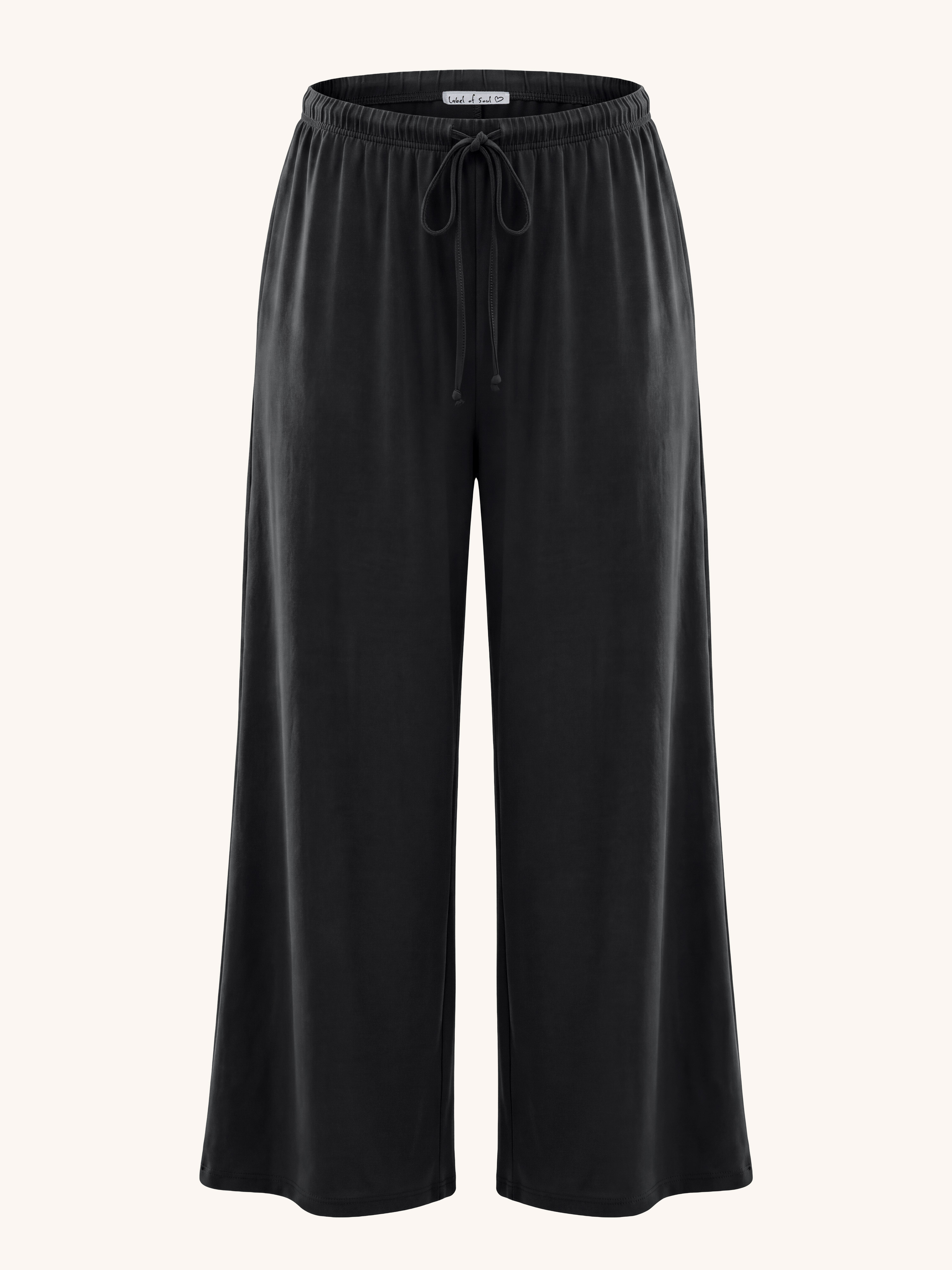 Basic Oversize Loungewear Palazzo Hose - Schwarz