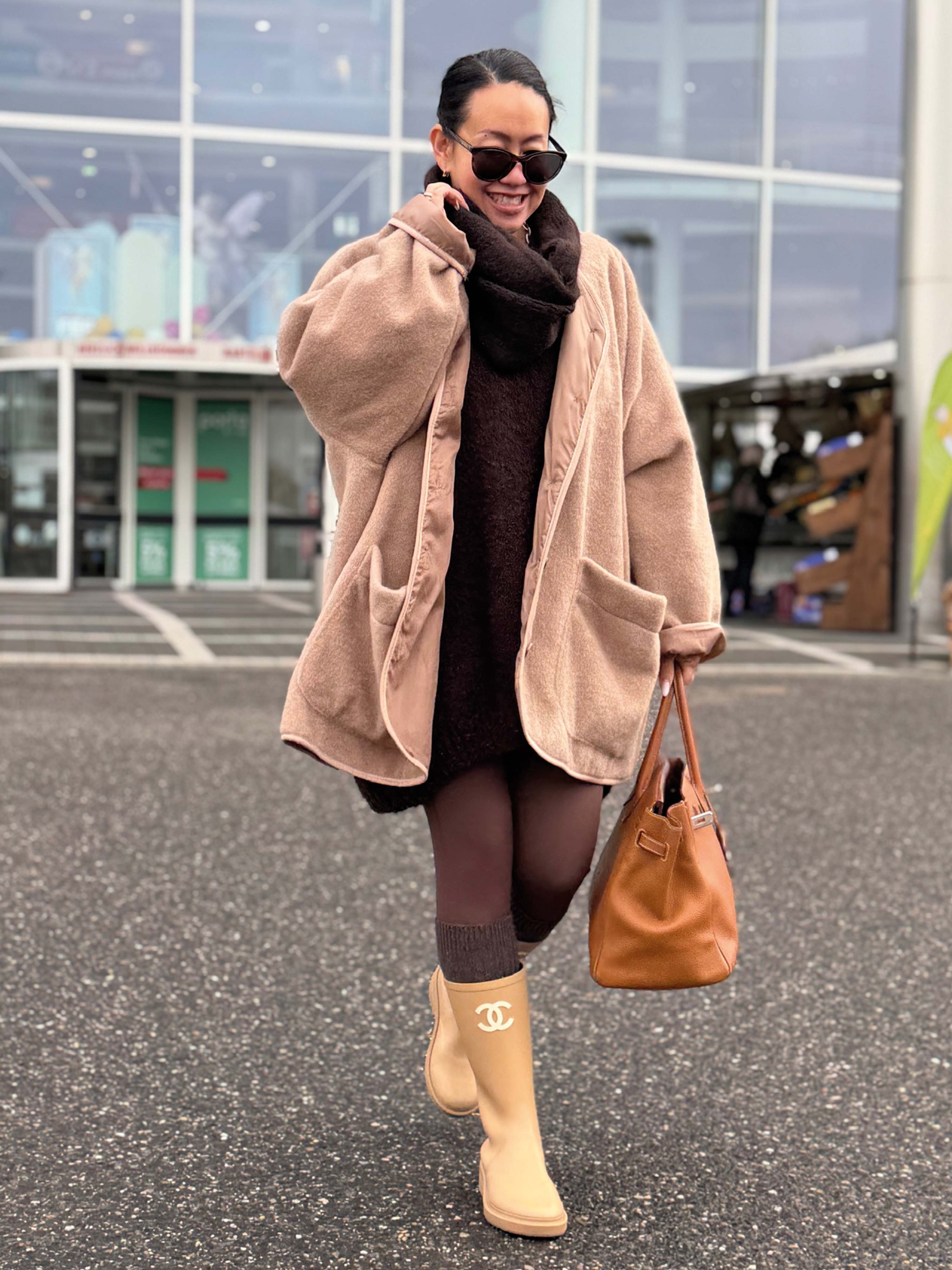 Oversize Jacke - SIGNATURE - Chestnut inkl. Gratisbrosche