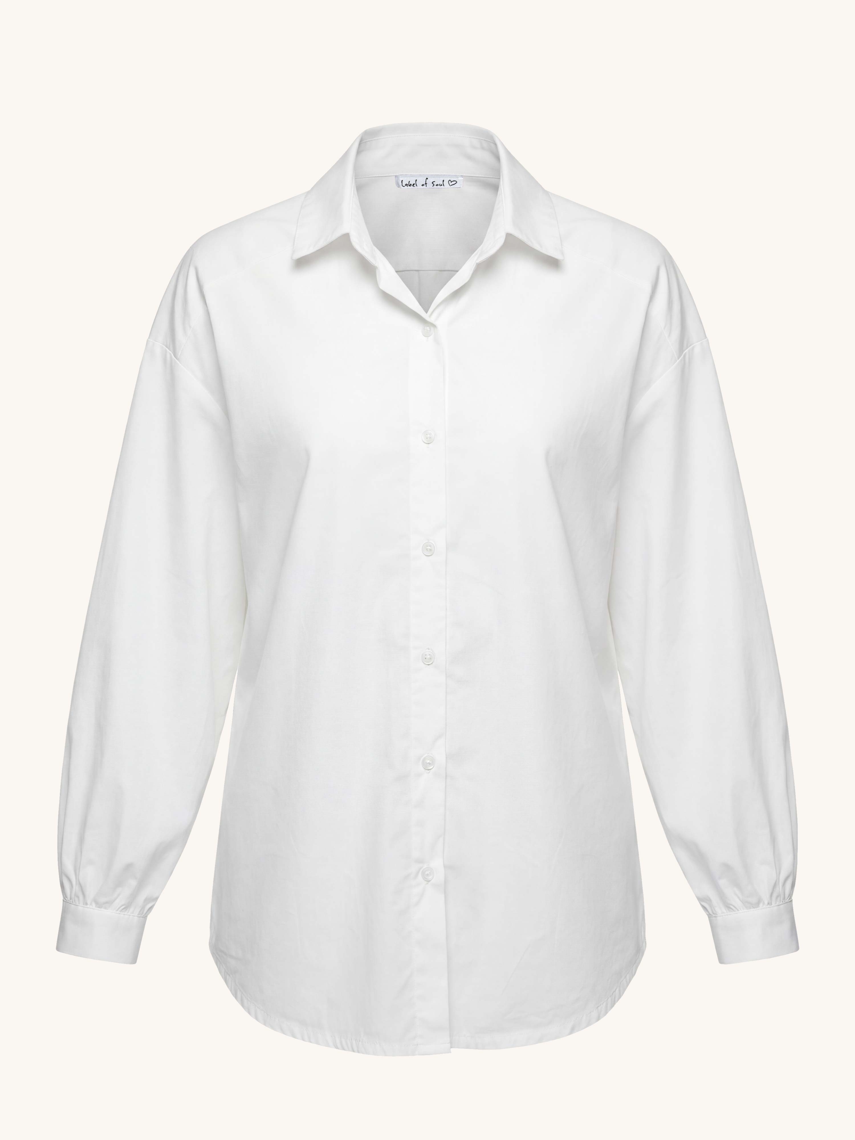 Cotton Oversize Hemdbluse - Weiss