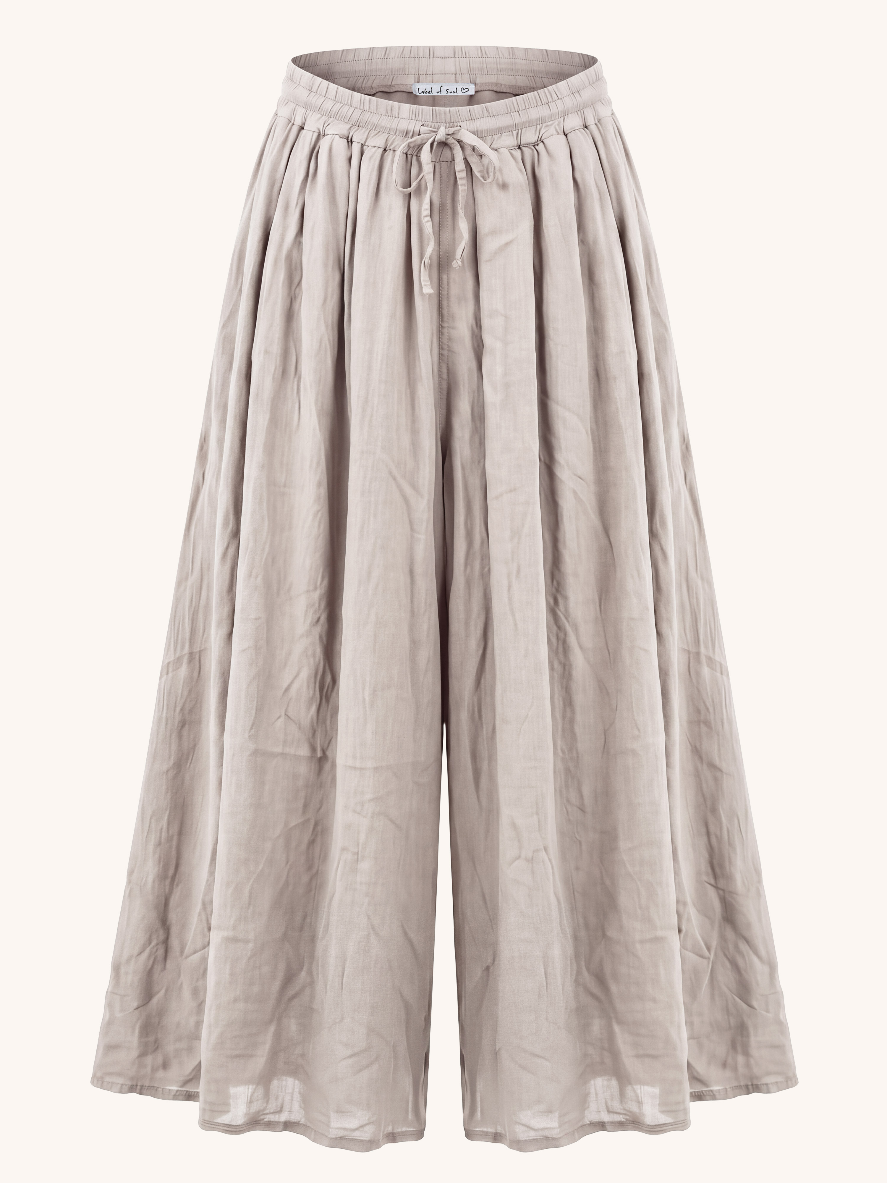 Cotton Oversize Culotte Hose - Beige