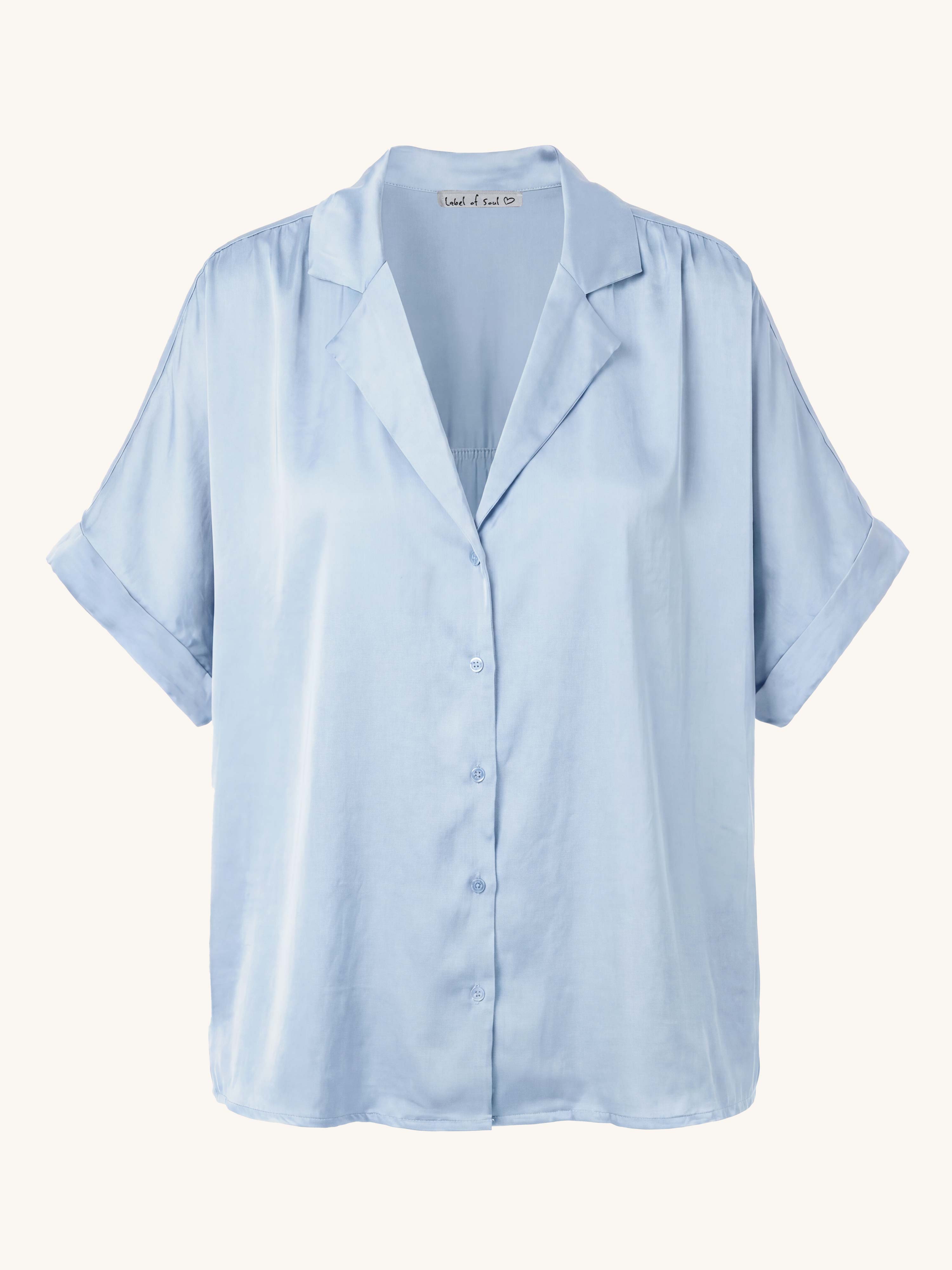 Viskose Oversize Hemdbluse - ELEGANCE - Babyblau