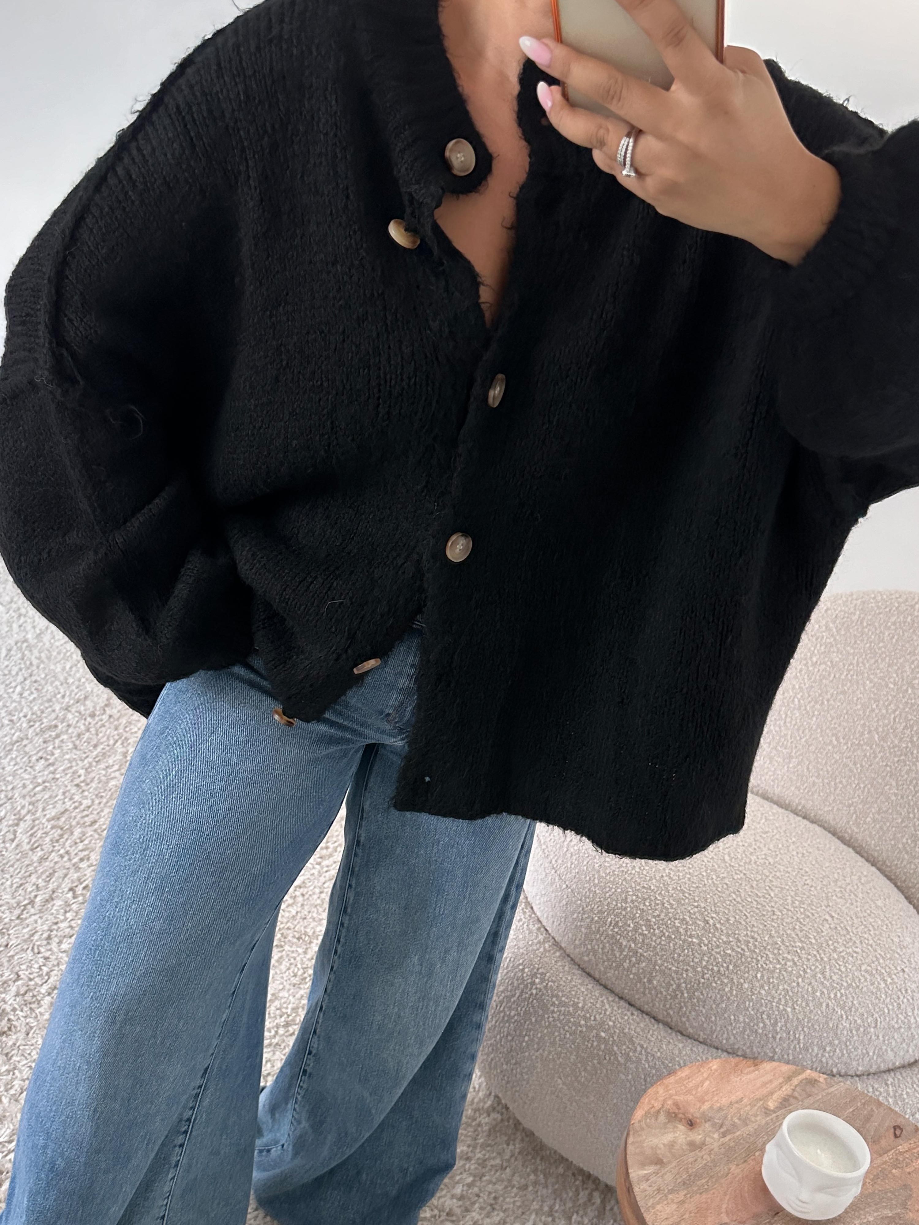 Oversize Cardigan - FLAUSCHI - Schwarz Oversize Cardigan - FLAUSCHI - Schwarz