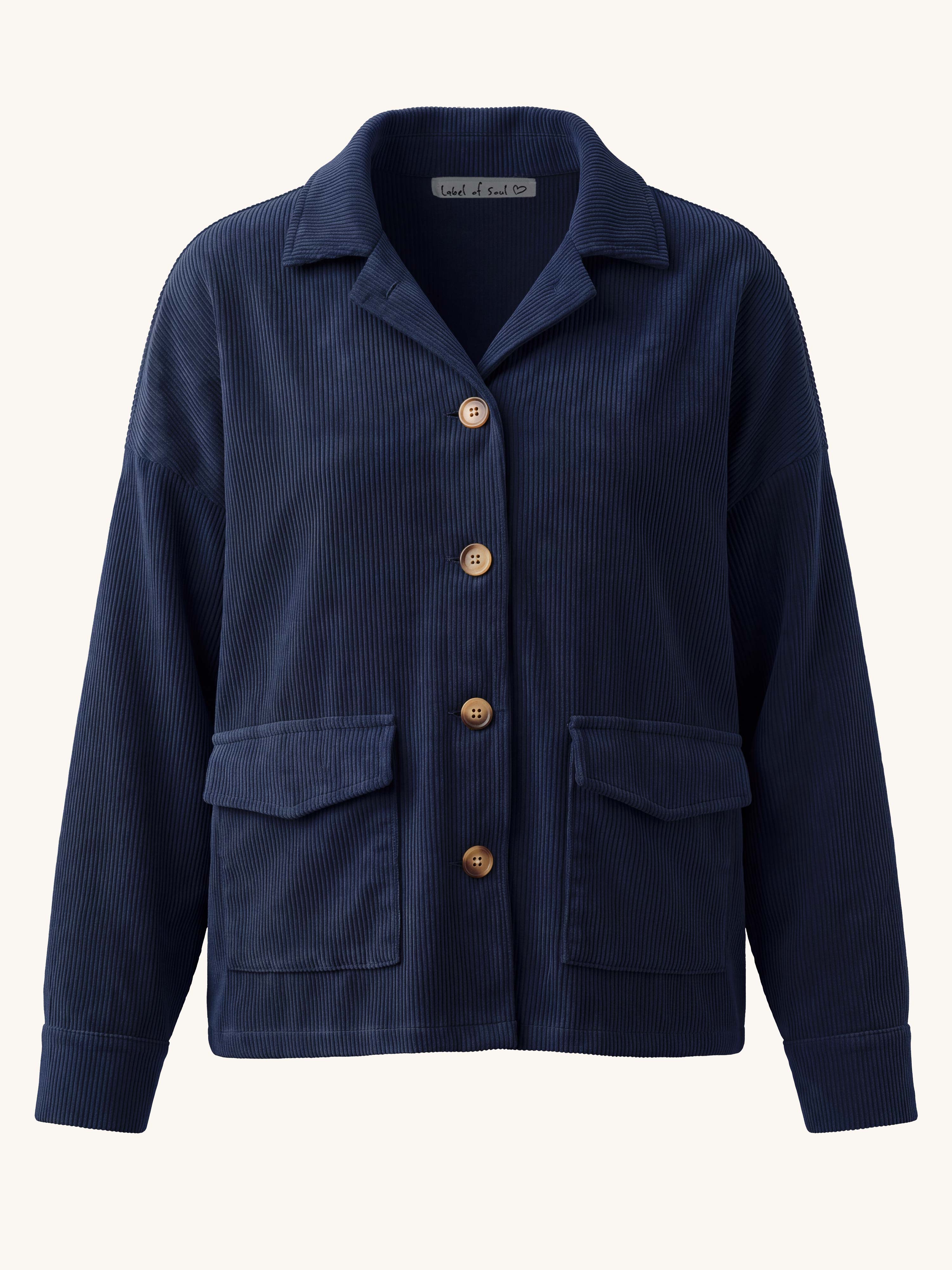 Cord Overshirt Jacke - Navy