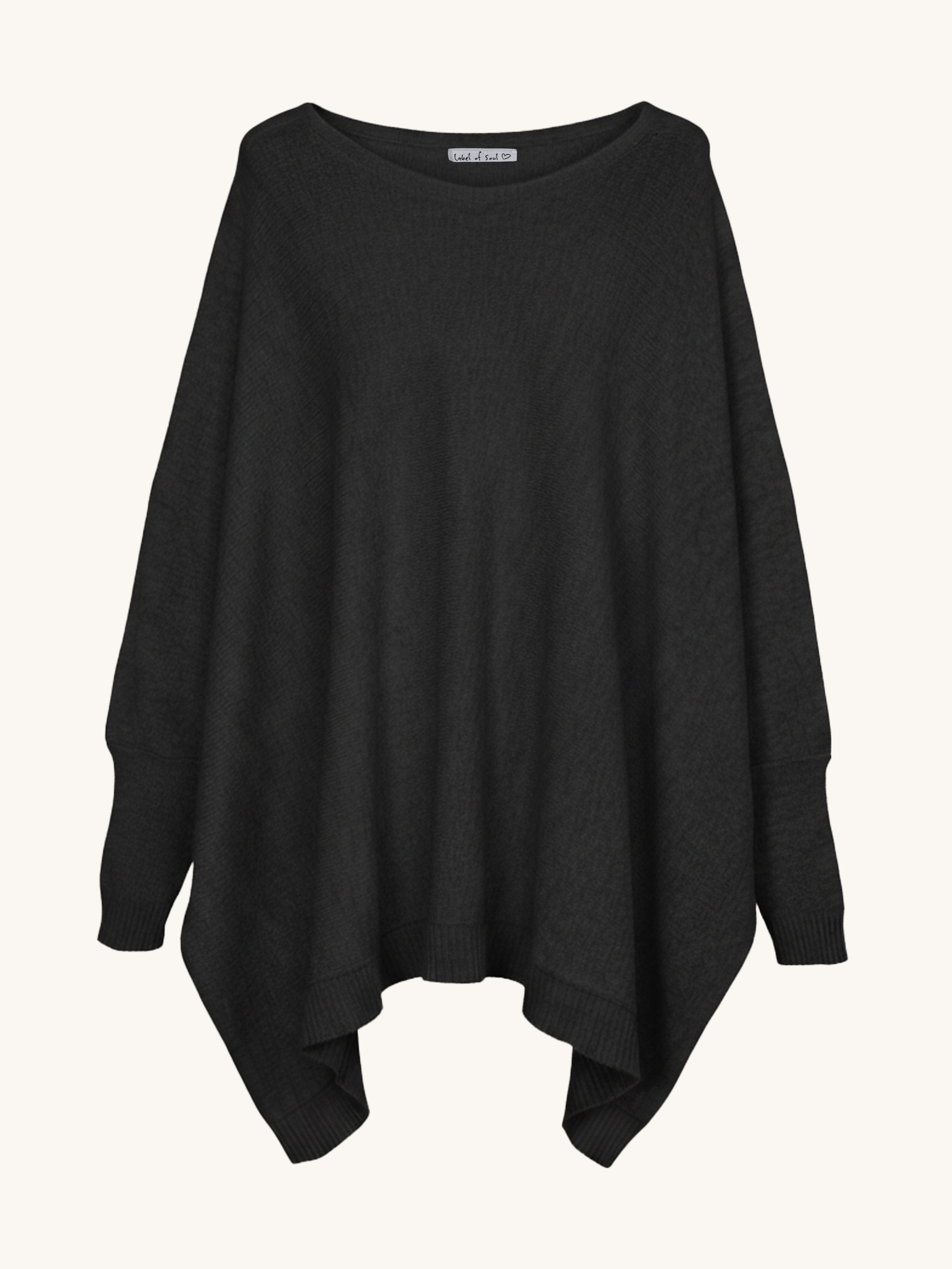 Oversize Viskose Pullover TALL - Schwarz Oversize Viskose Pullover TALL - Schwarz