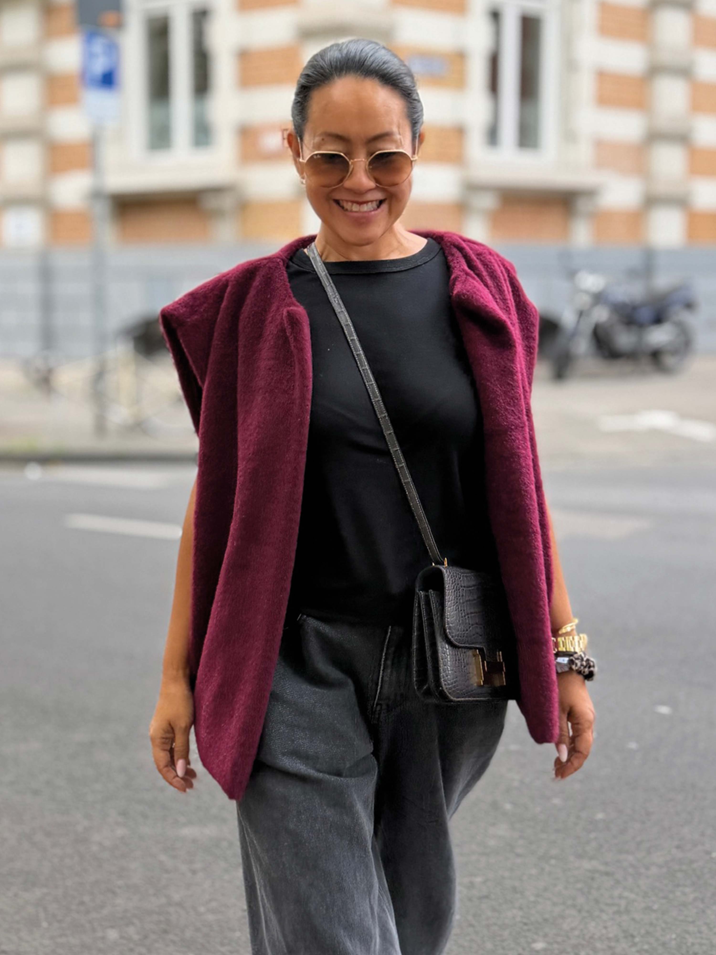 Kurzarm Weste mit Taschen - SIGNATURE - Burgundy