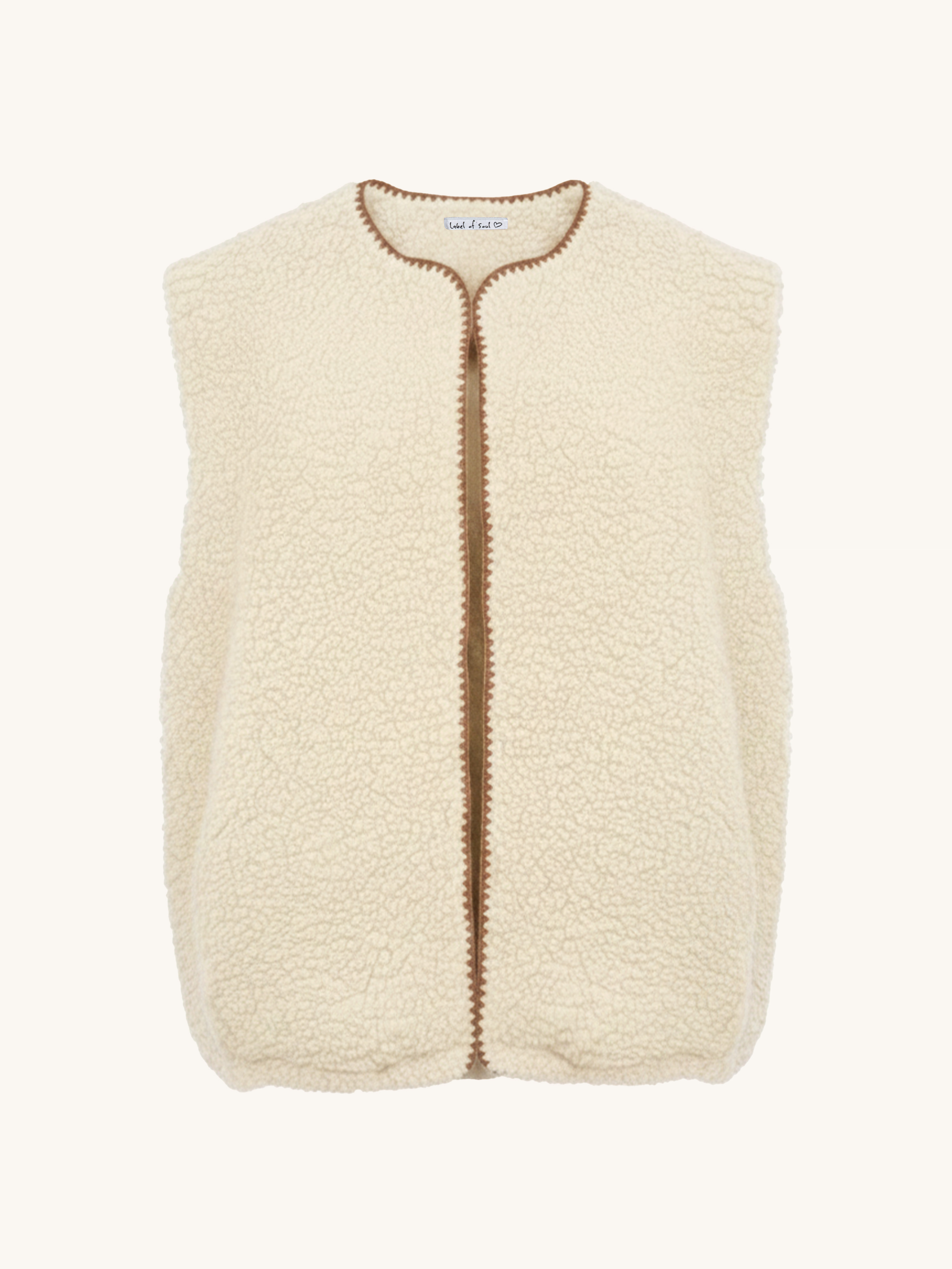 Oversize Teddylook Weste CURVY - NUUK - Creme
